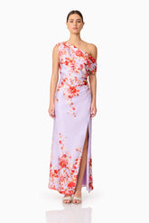 Elina Asymmetrical Gown in Purple