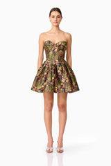 Cindy Strapless Mini Dress in Black