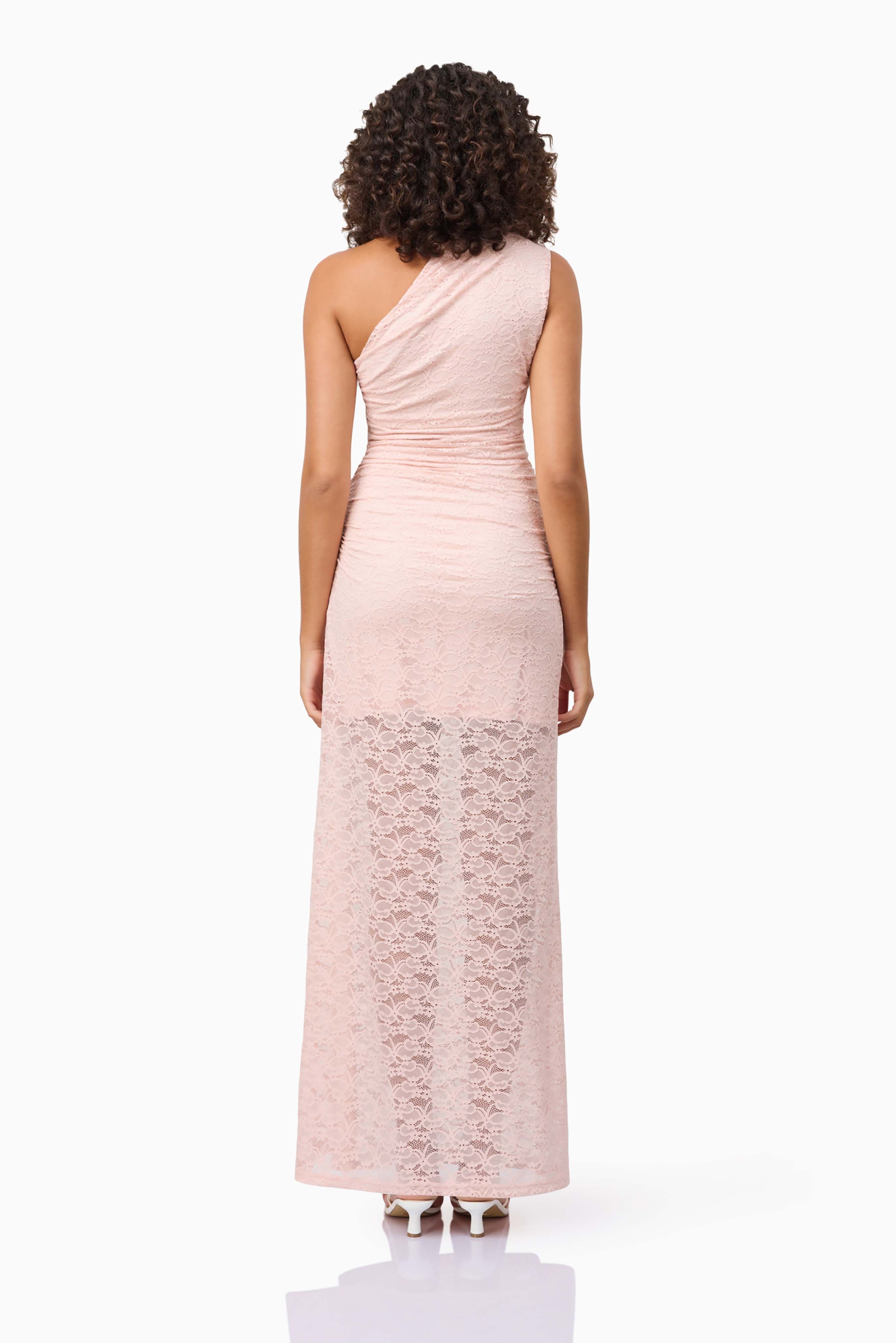 CURAAE Armelle Lace Maxi Dress in Pink