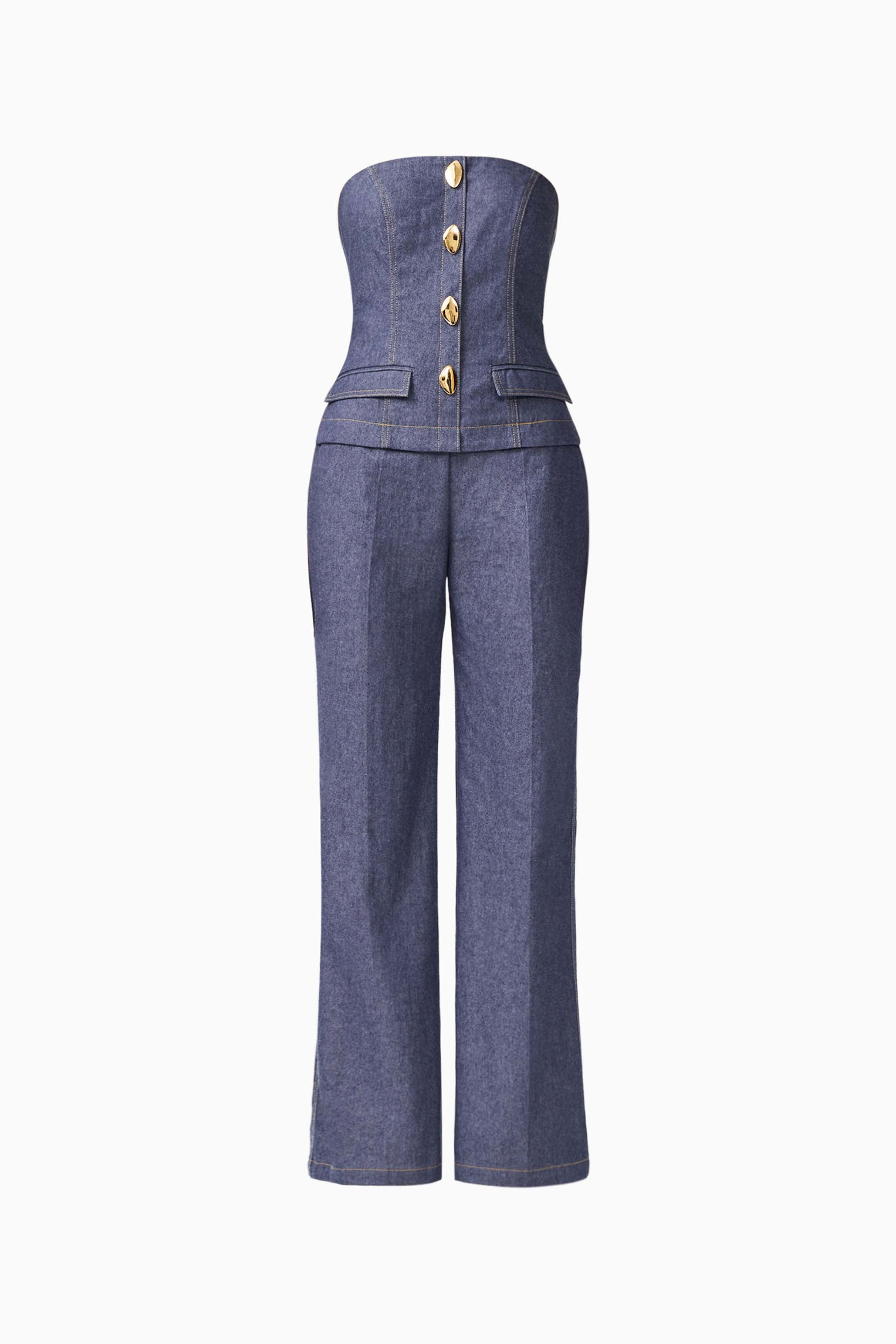 CURAAE Vana Denim Jumpsuit in Blue