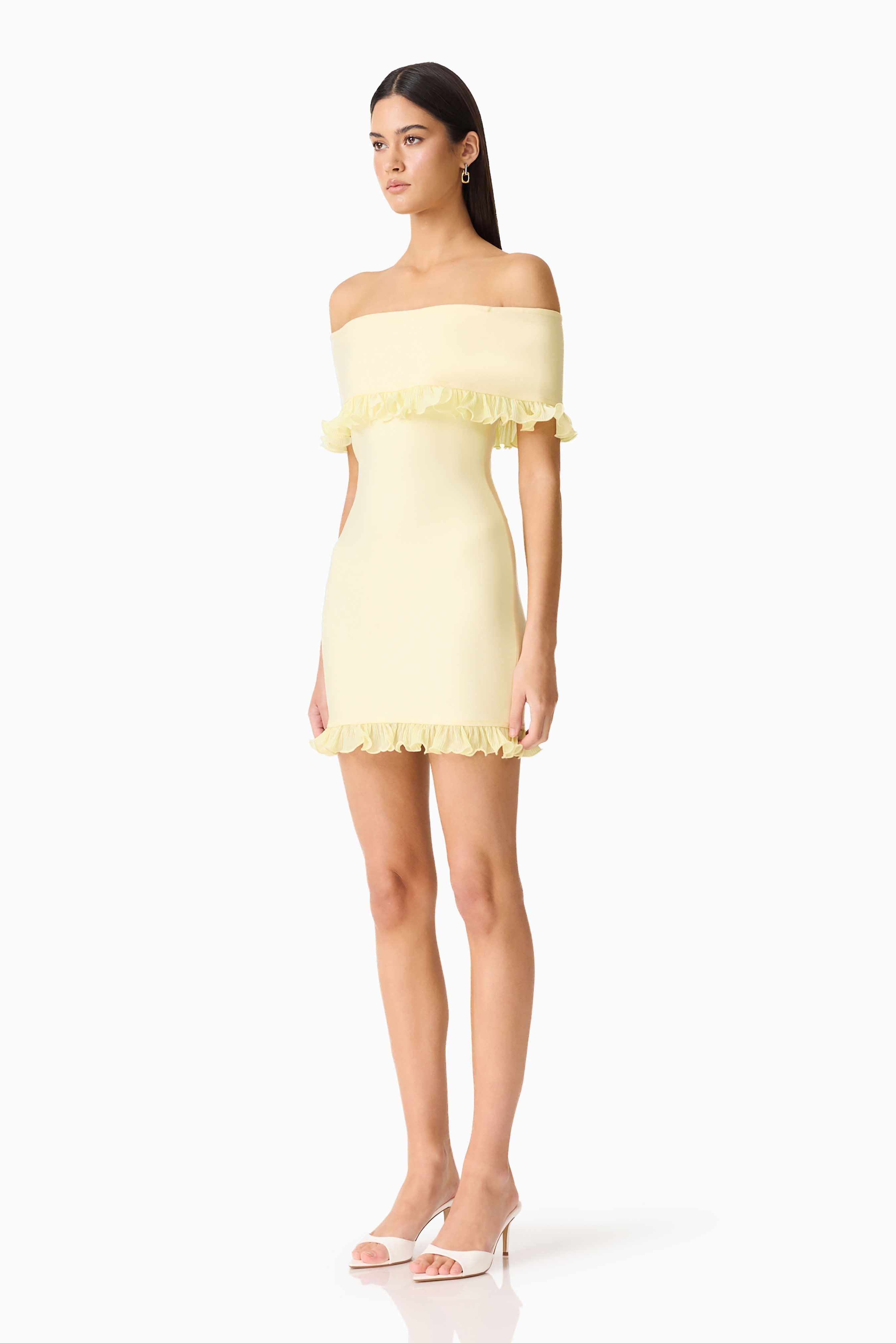 CURAAE Catiana Mini Dress in Yellow