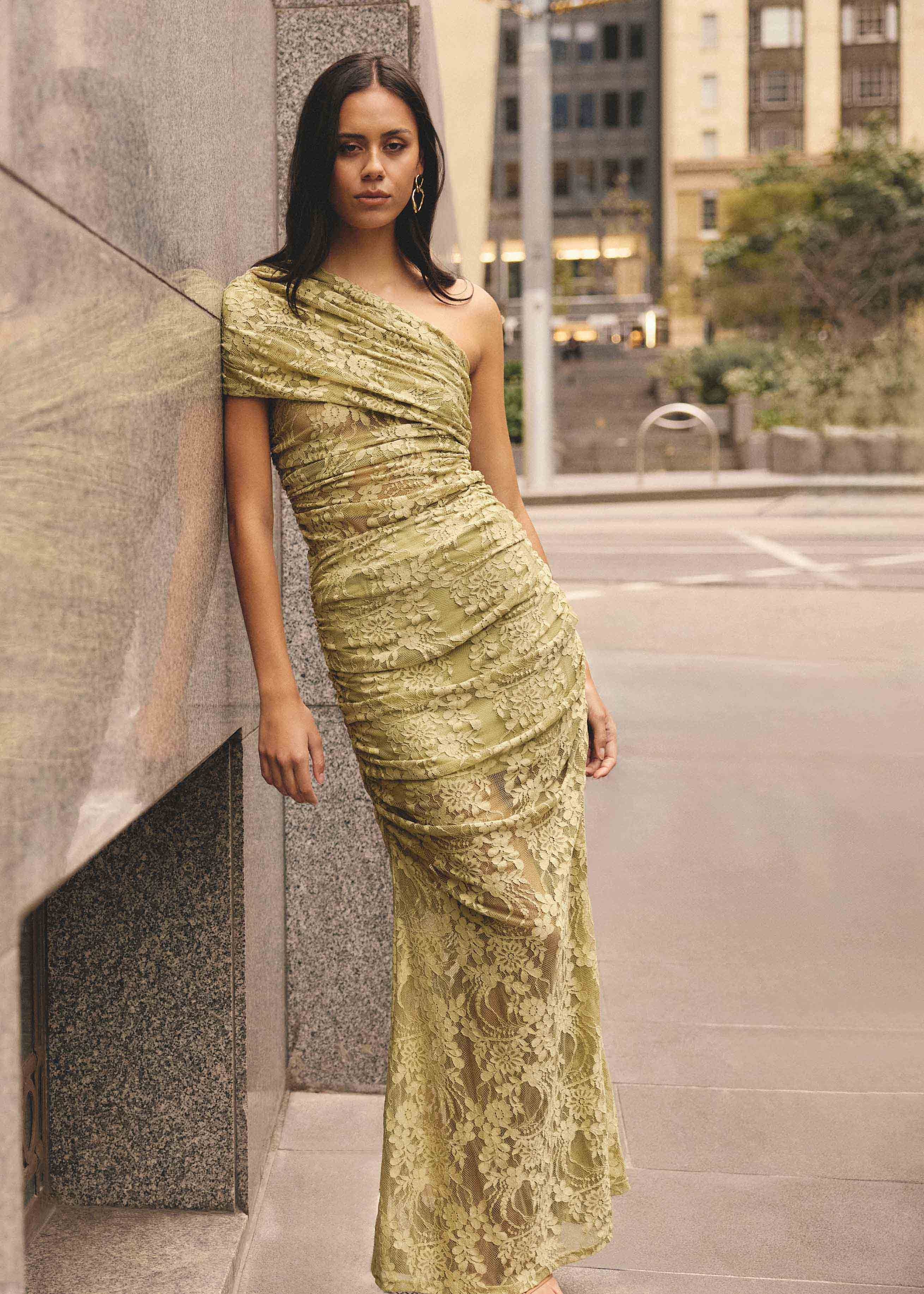 CURAAE Fiorella Skirt in Pistachio Green