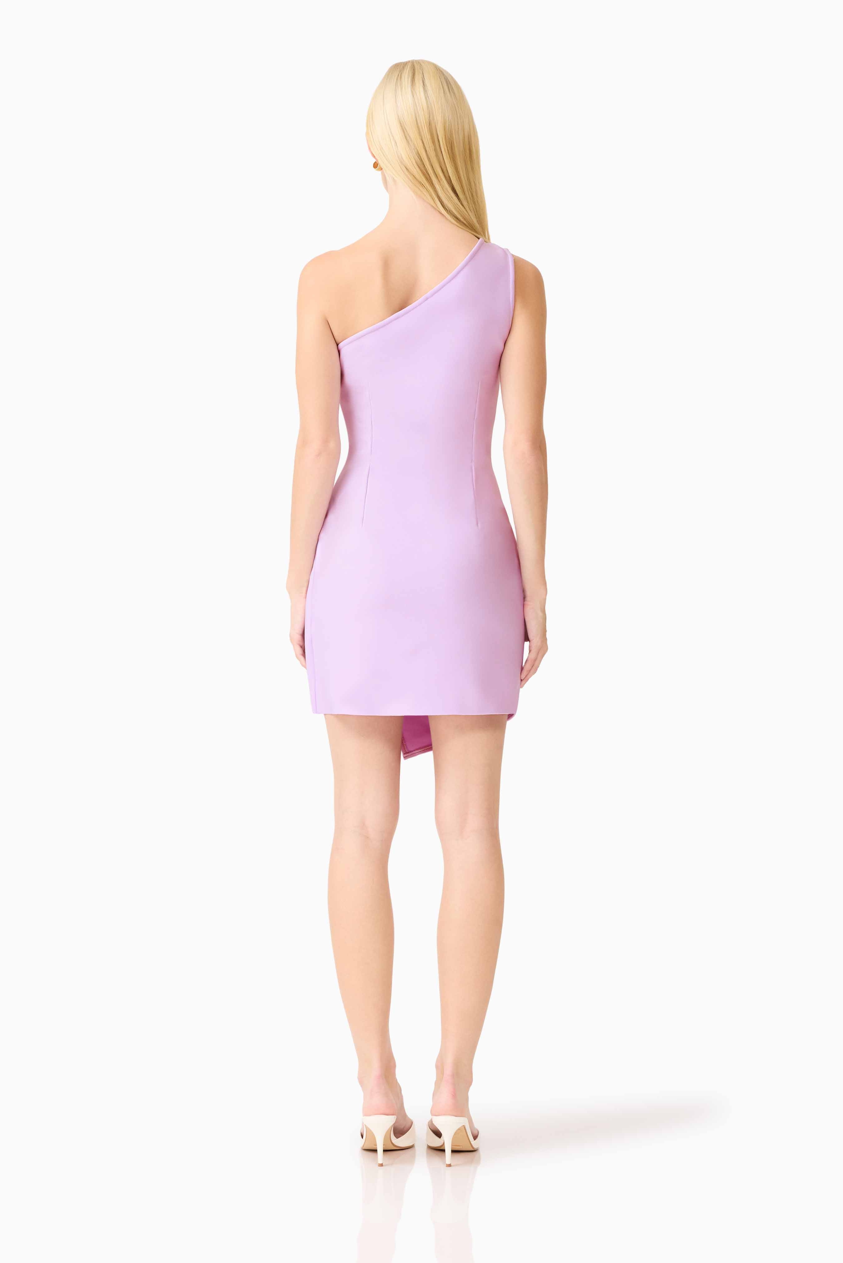 CURAAE Rafaella One Shoulder Mini Dress in Purple