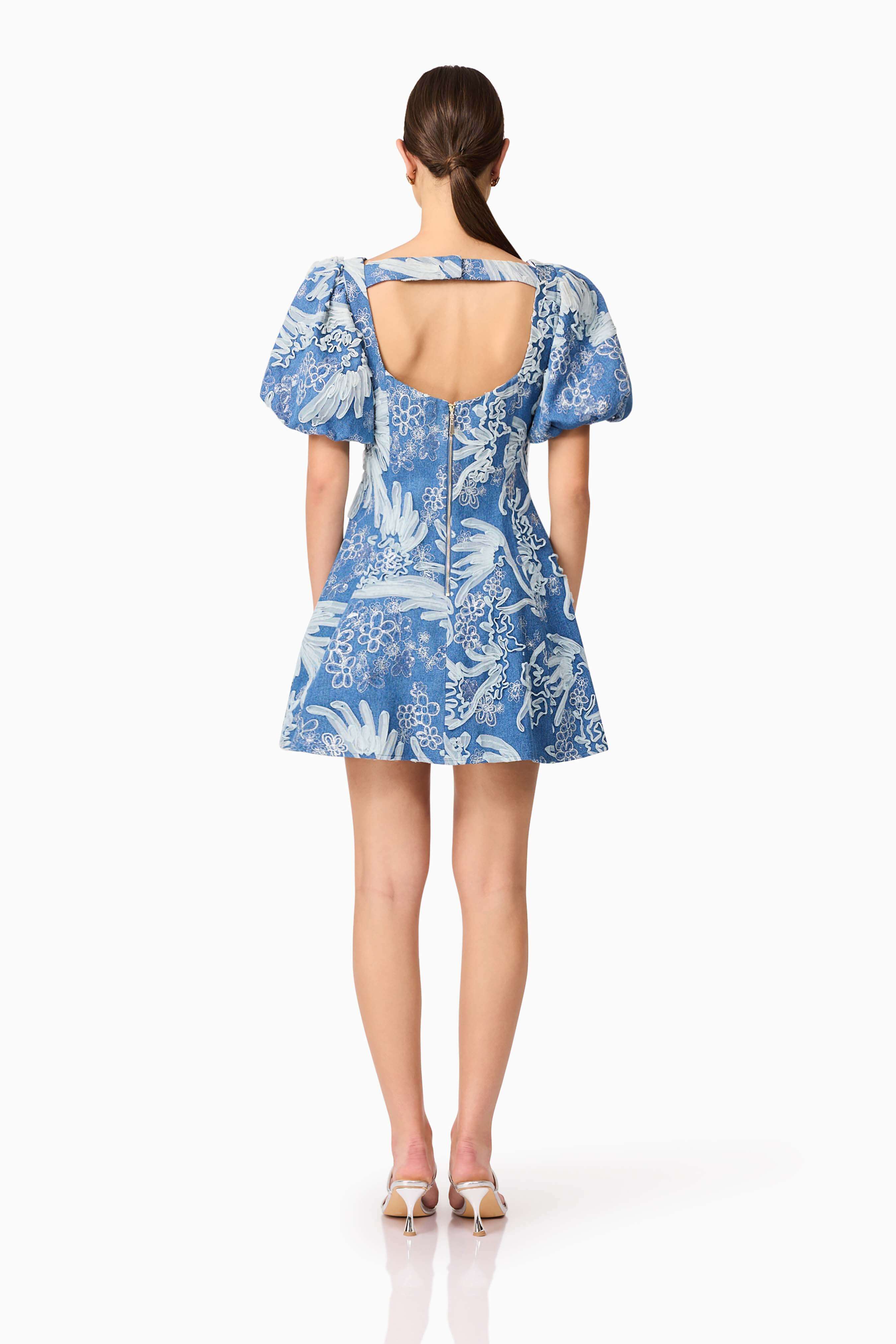 Anneliese A-Line Mini Dress in Blue
