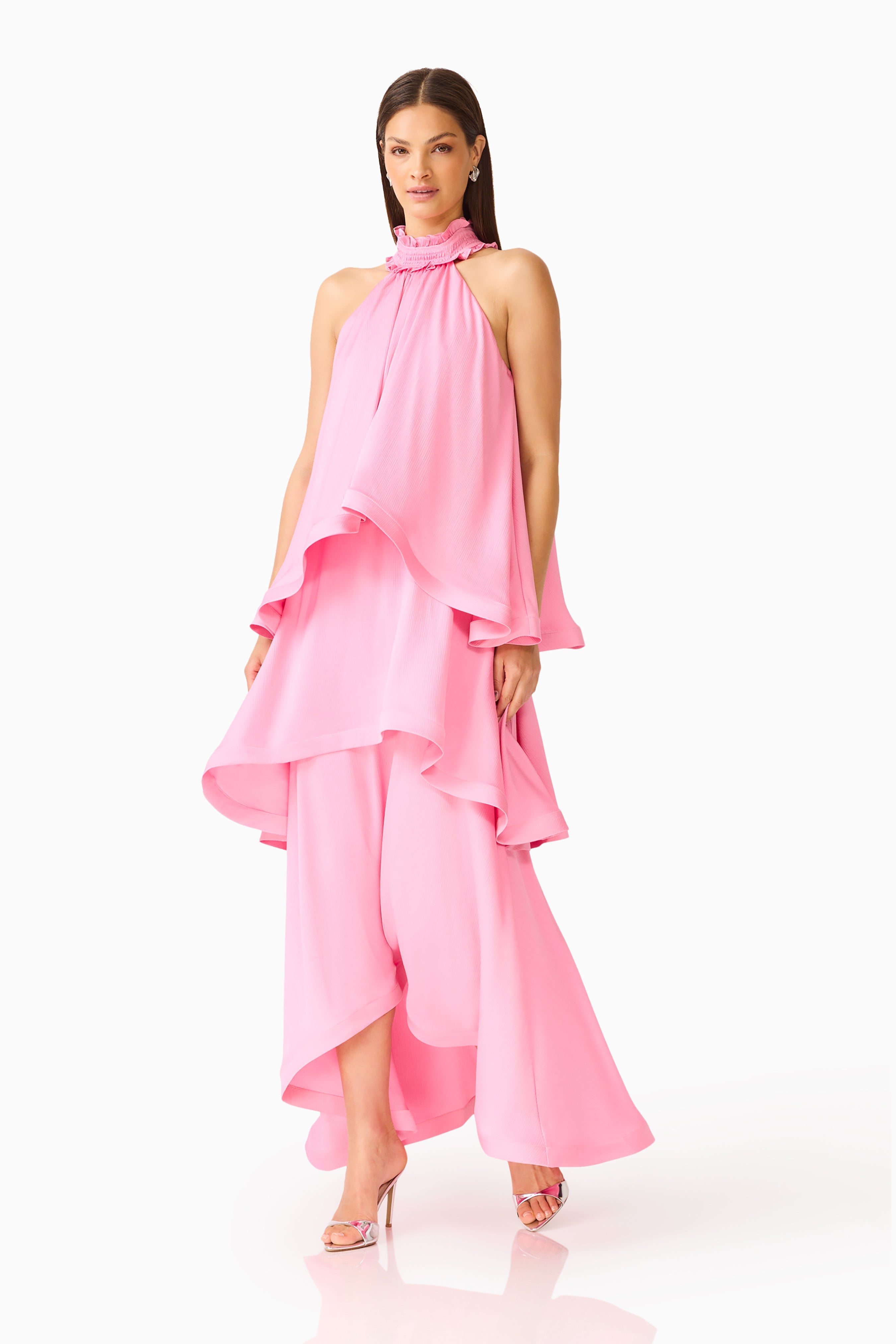 Calista Tiered Gown in Pink
