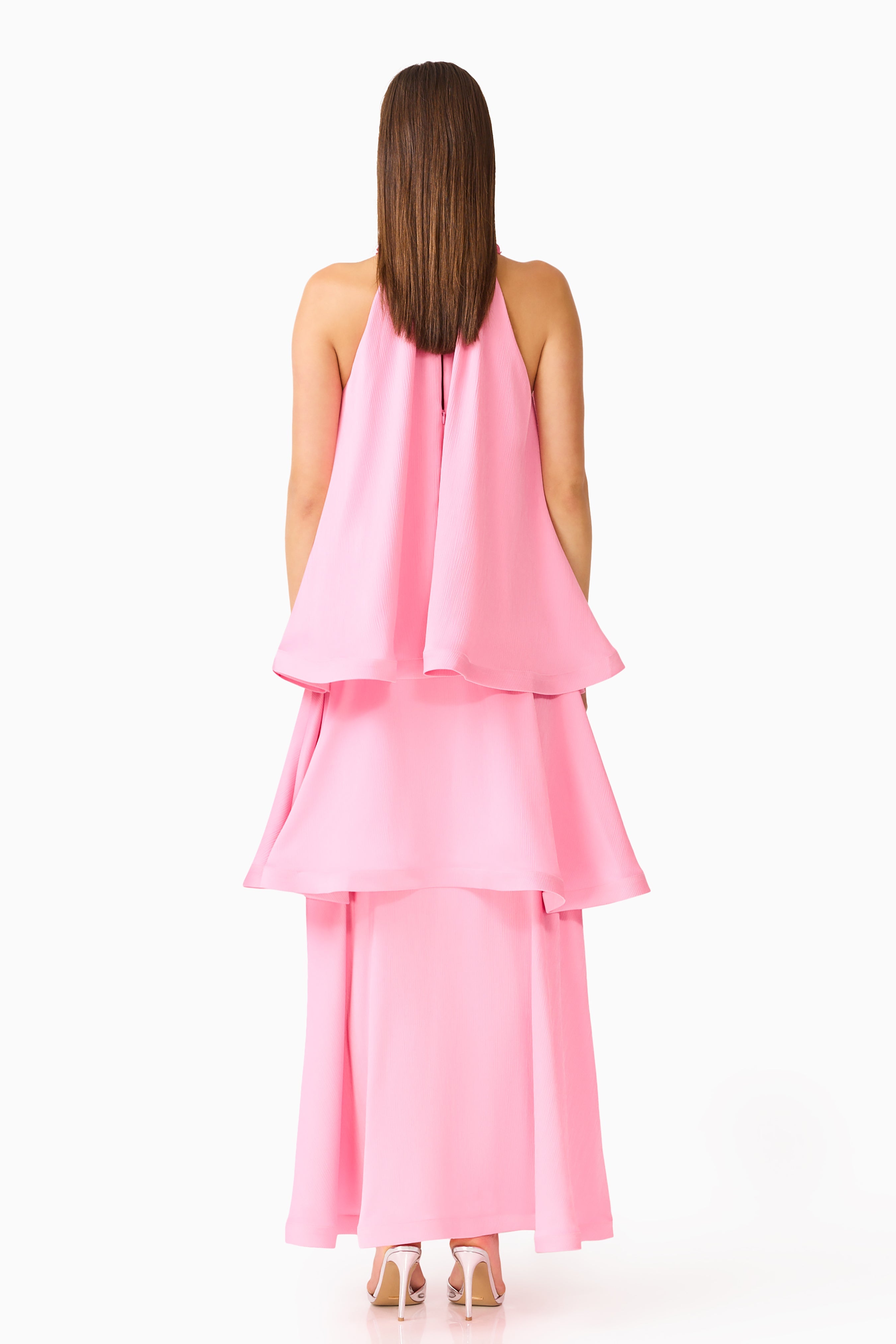 Calista Tiered Gown in Pink