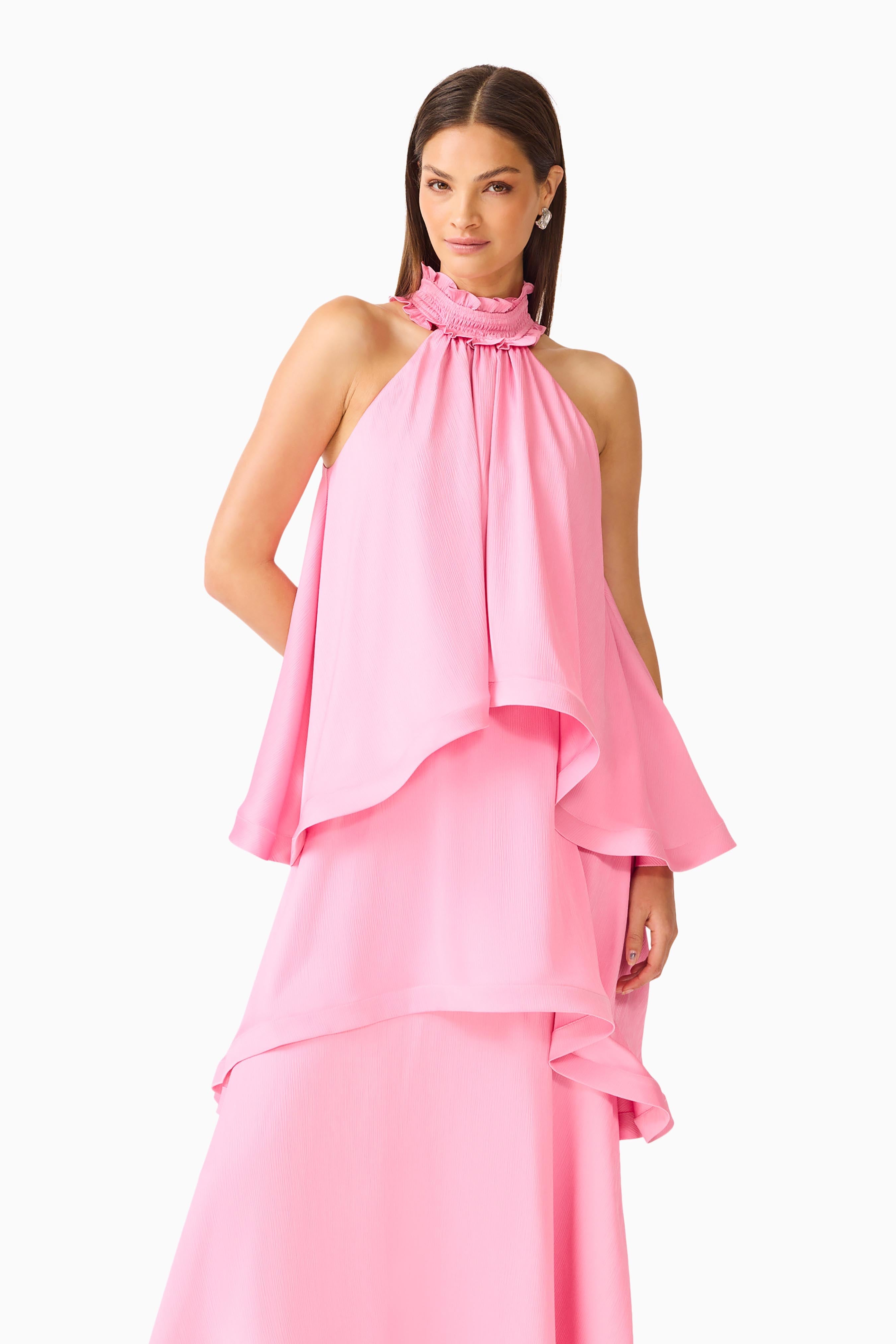 Calista Tiered Gown in Pink