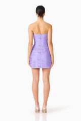 Alya Strapless Mini Dress in Purple