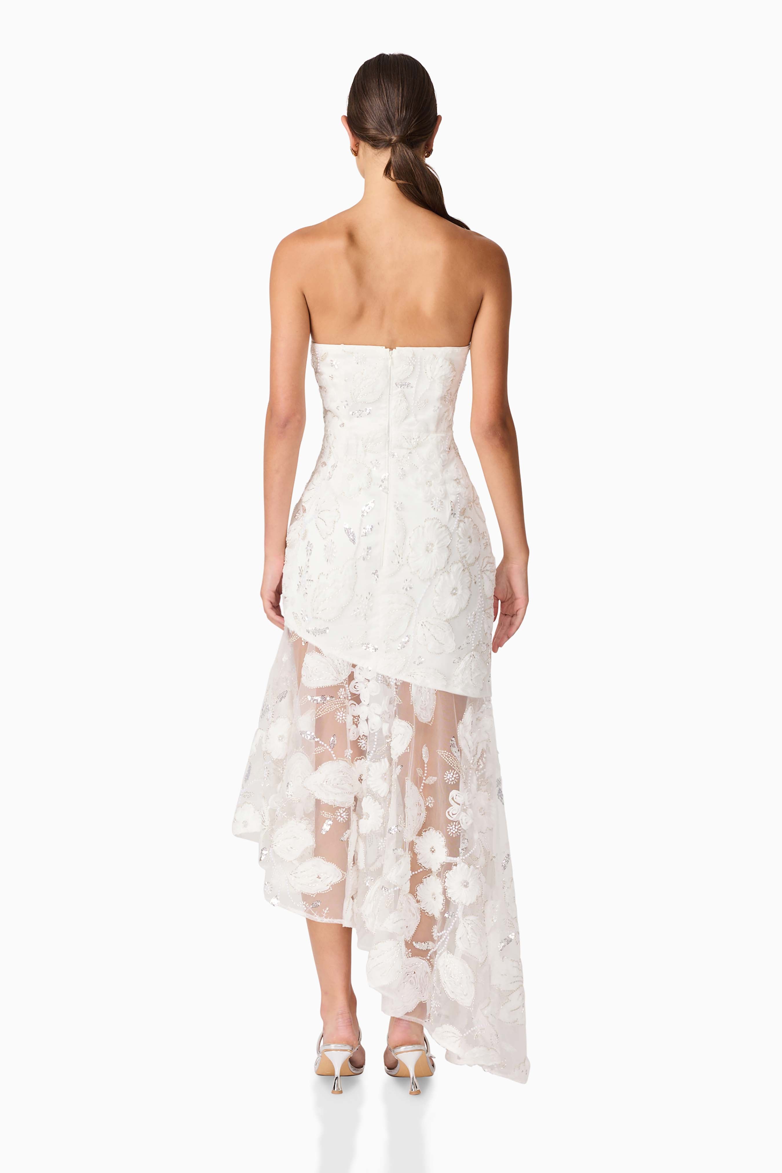 Carol Strapless Gown in White