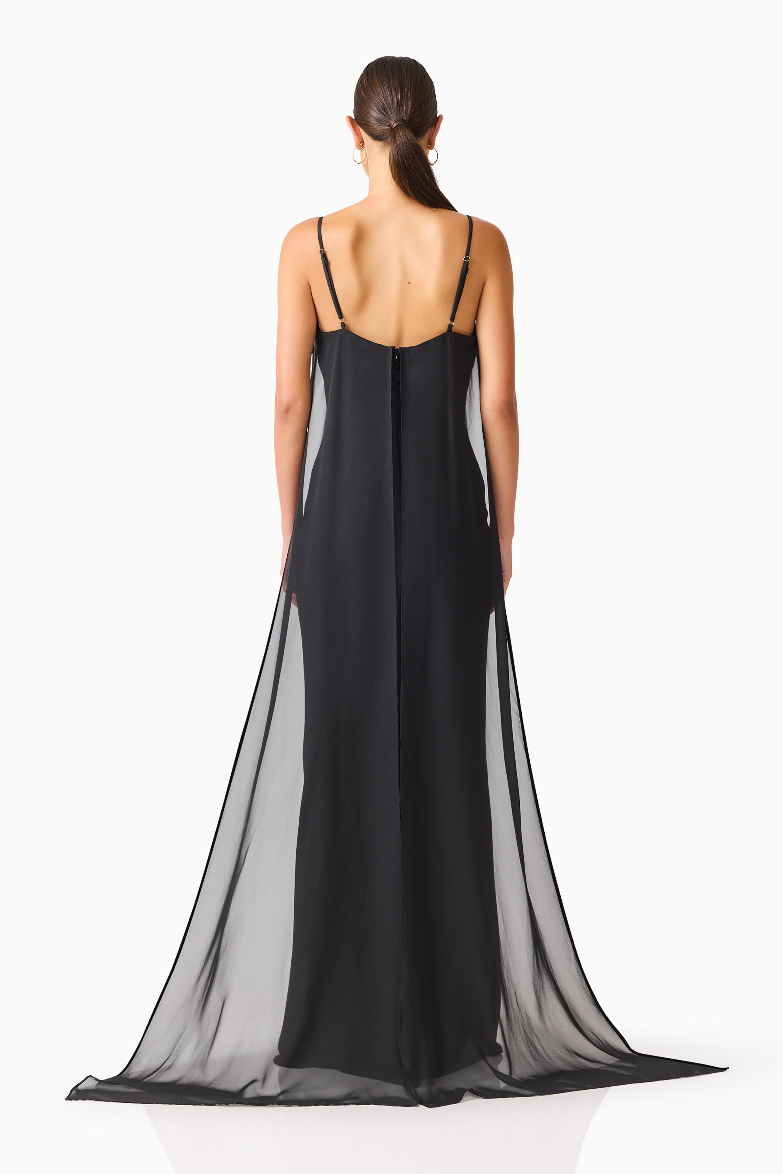 Auriella Cowl Neck Gown in Black