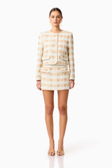 Ashlyn Tweed Jacket in Gold & White