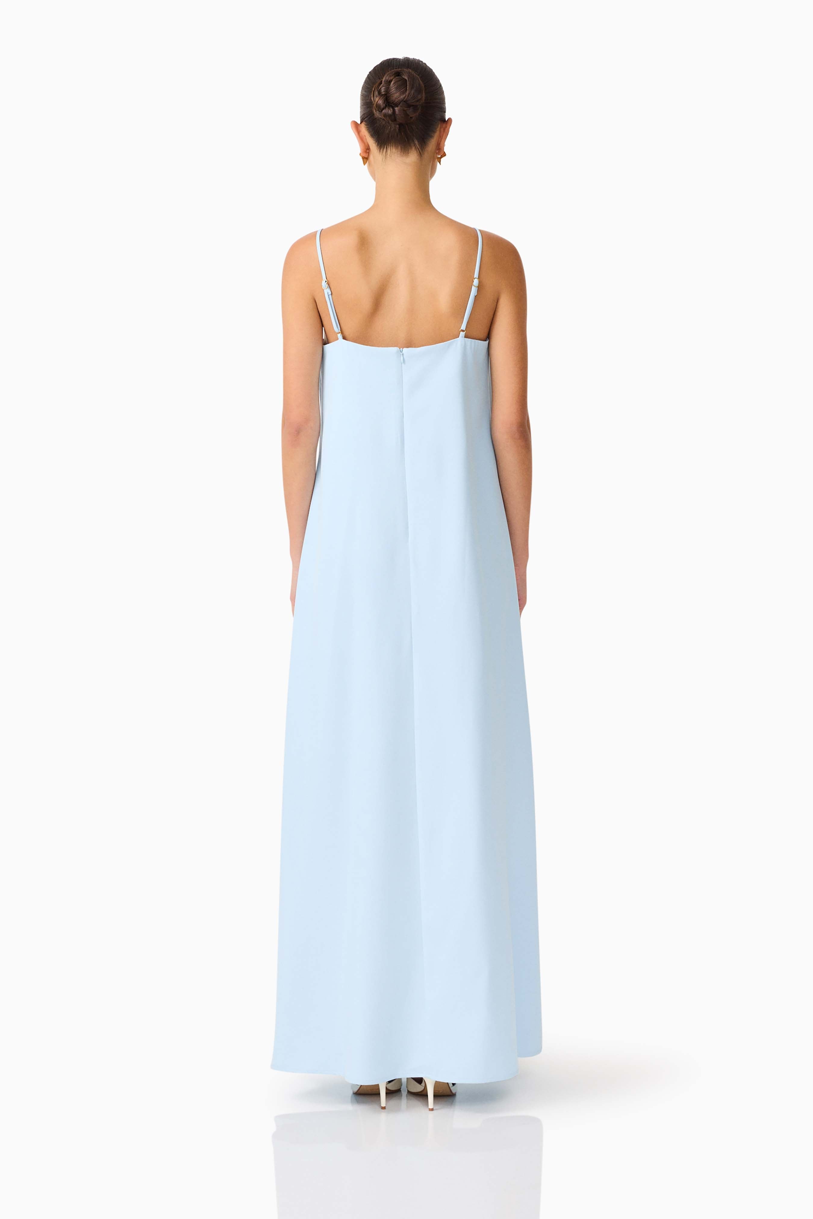 Buttercup Embroidered Maxi Dress In Blue