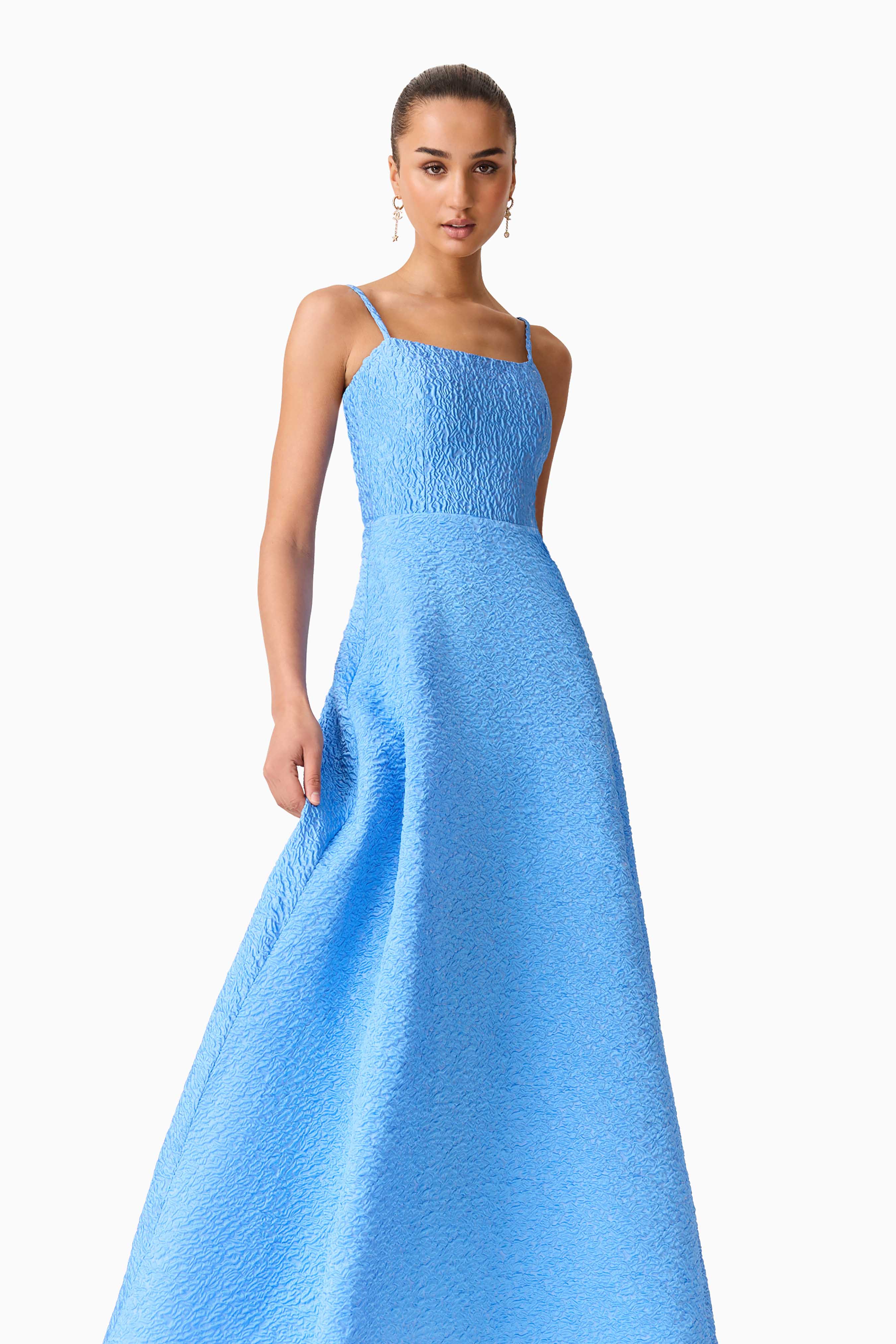 Briallen Jacquard Gown in Blue