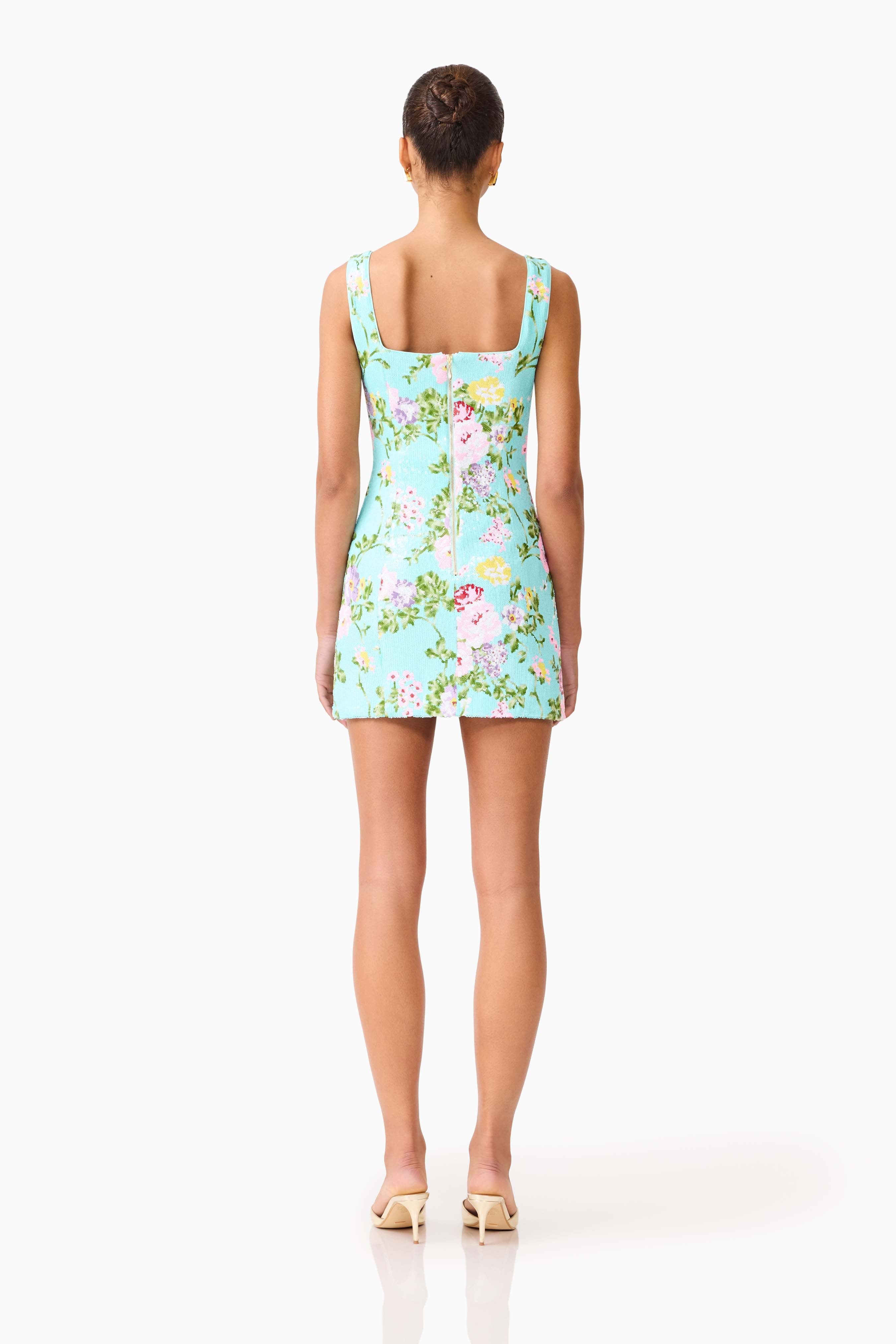 Emmeline Sequin Mini Dress in Mint Green