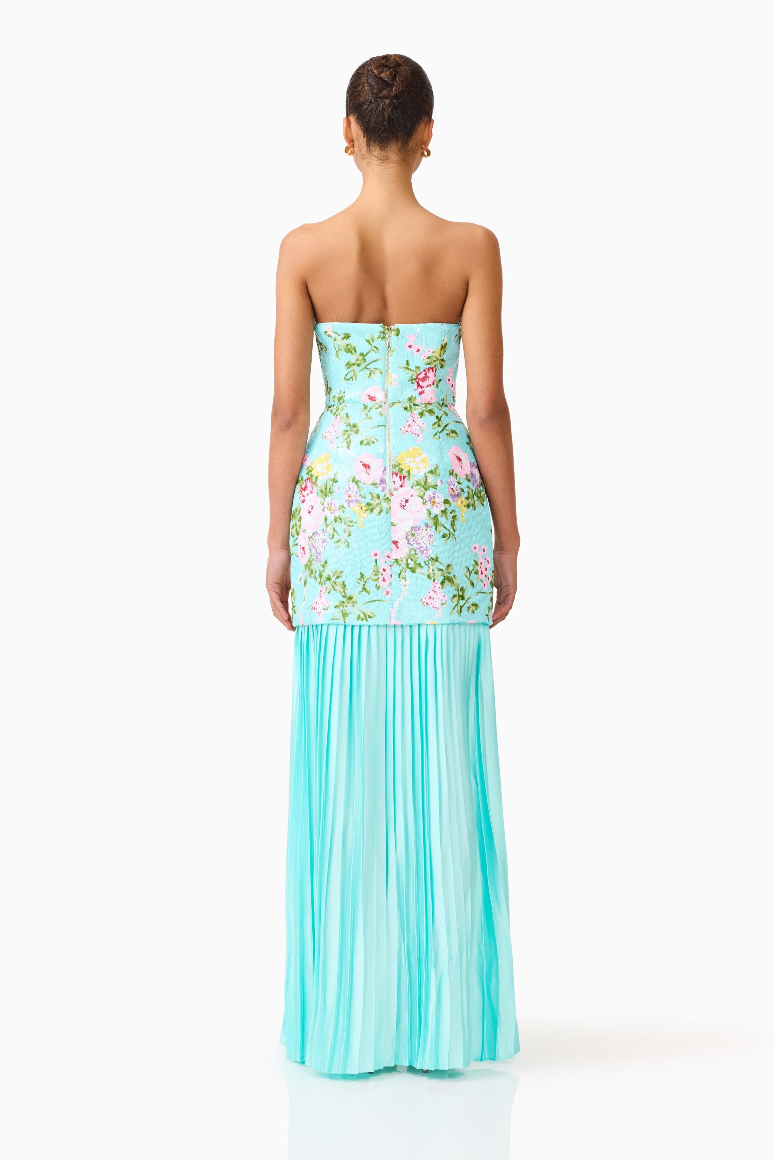 Emmeline Sequin Gown in Mint Green