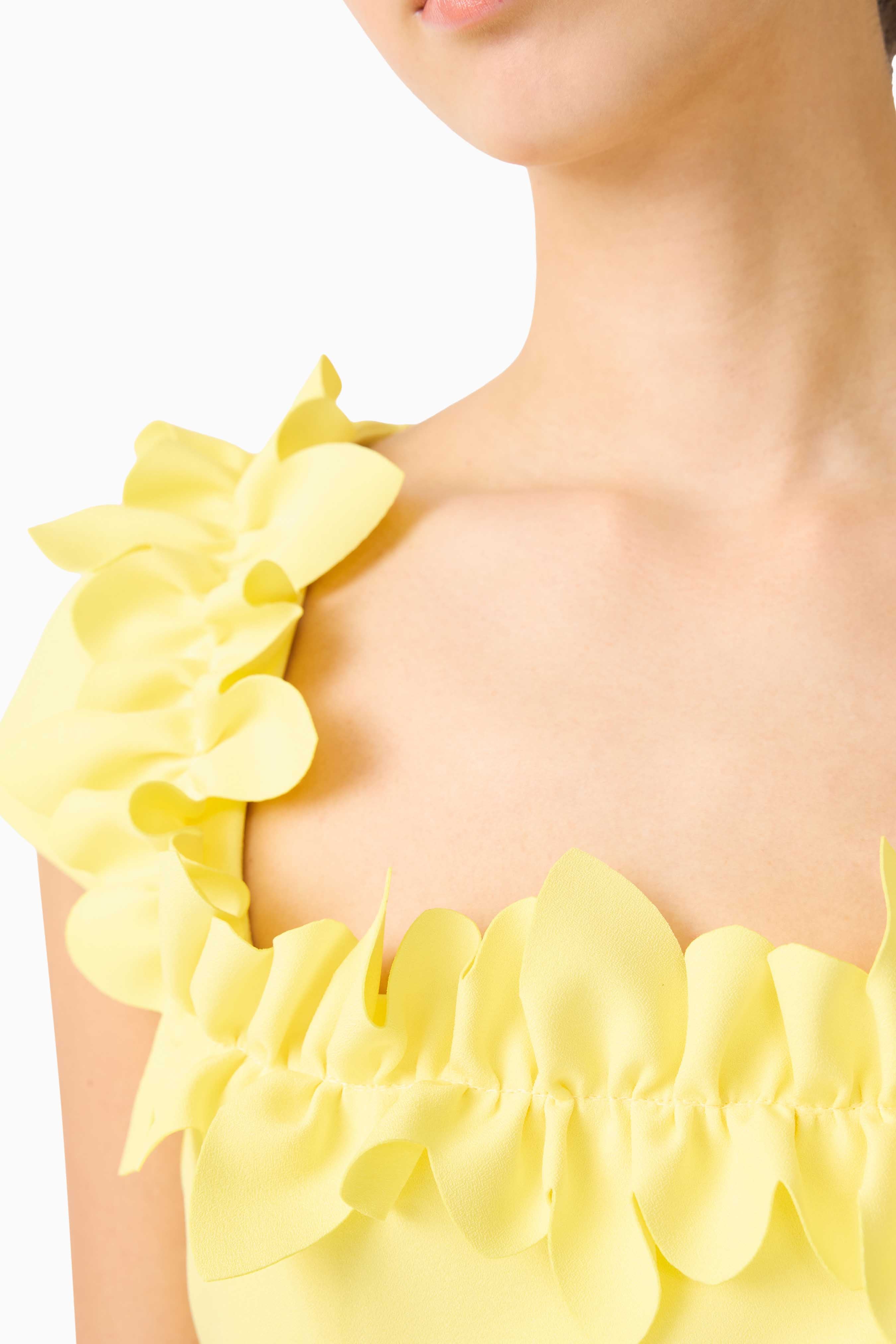 Cara Short Sleeve Midi Dress in Yellow