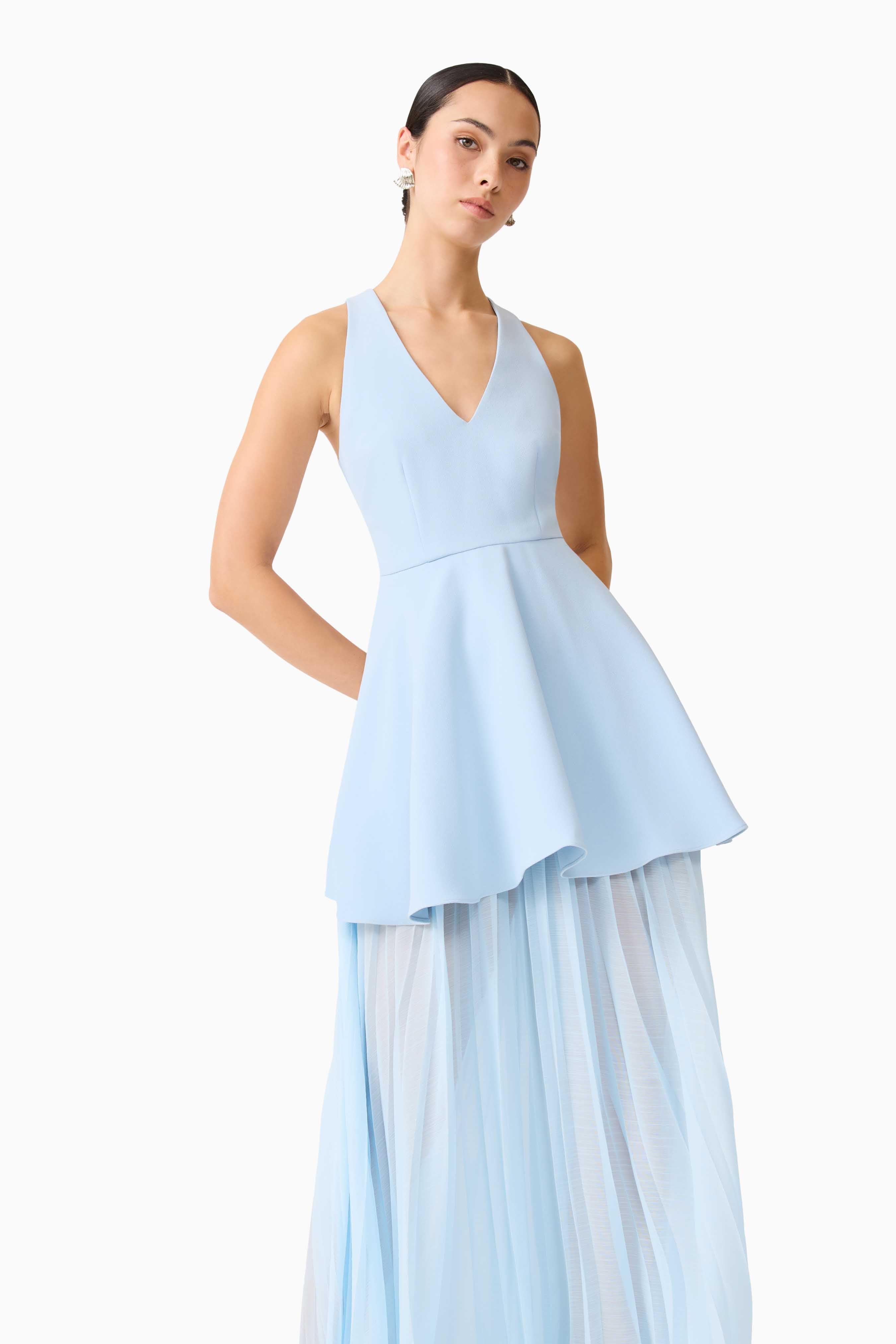 Anaya V Neck Maxi Dress in Blue
