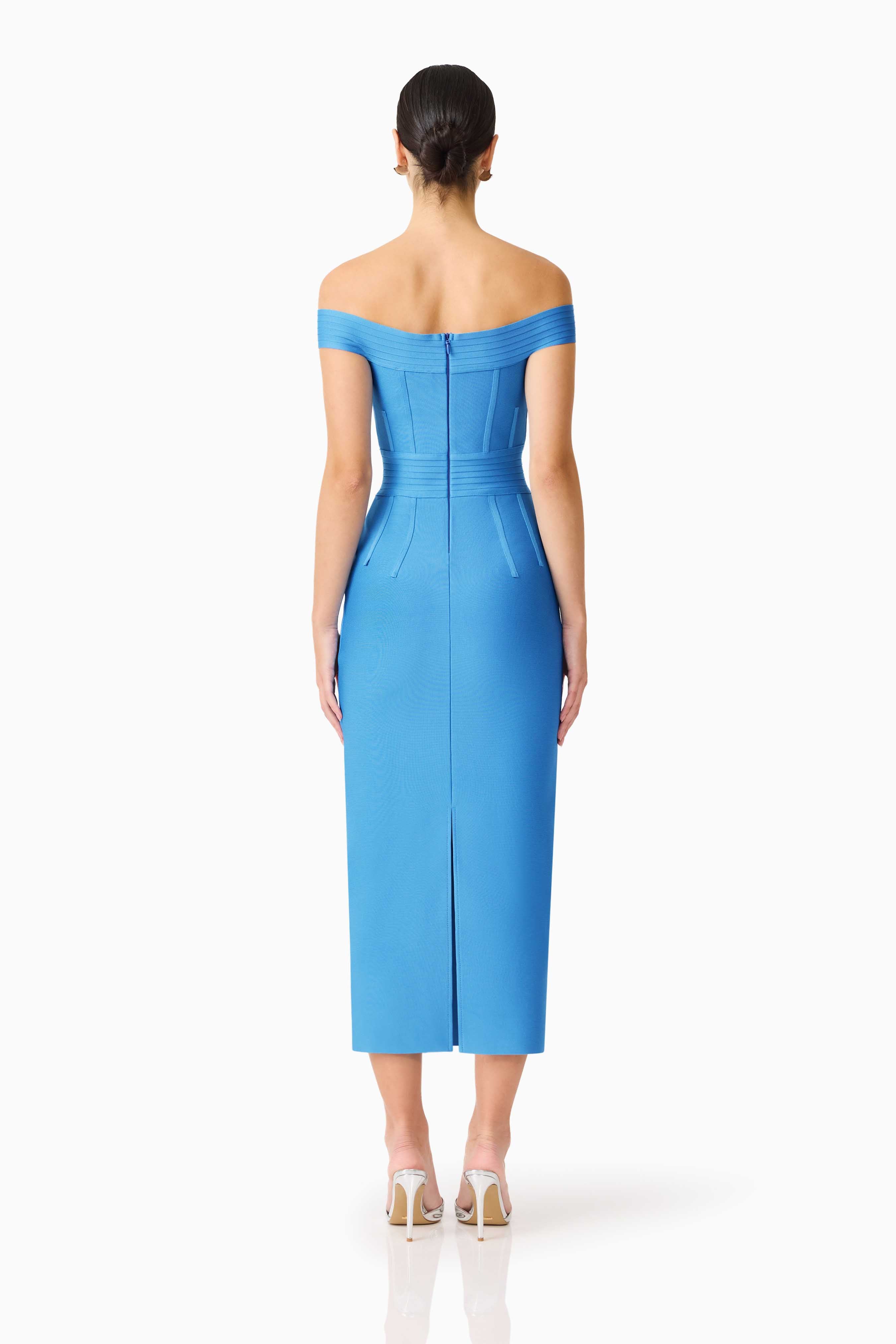 Elena Strapless Gown in Blue