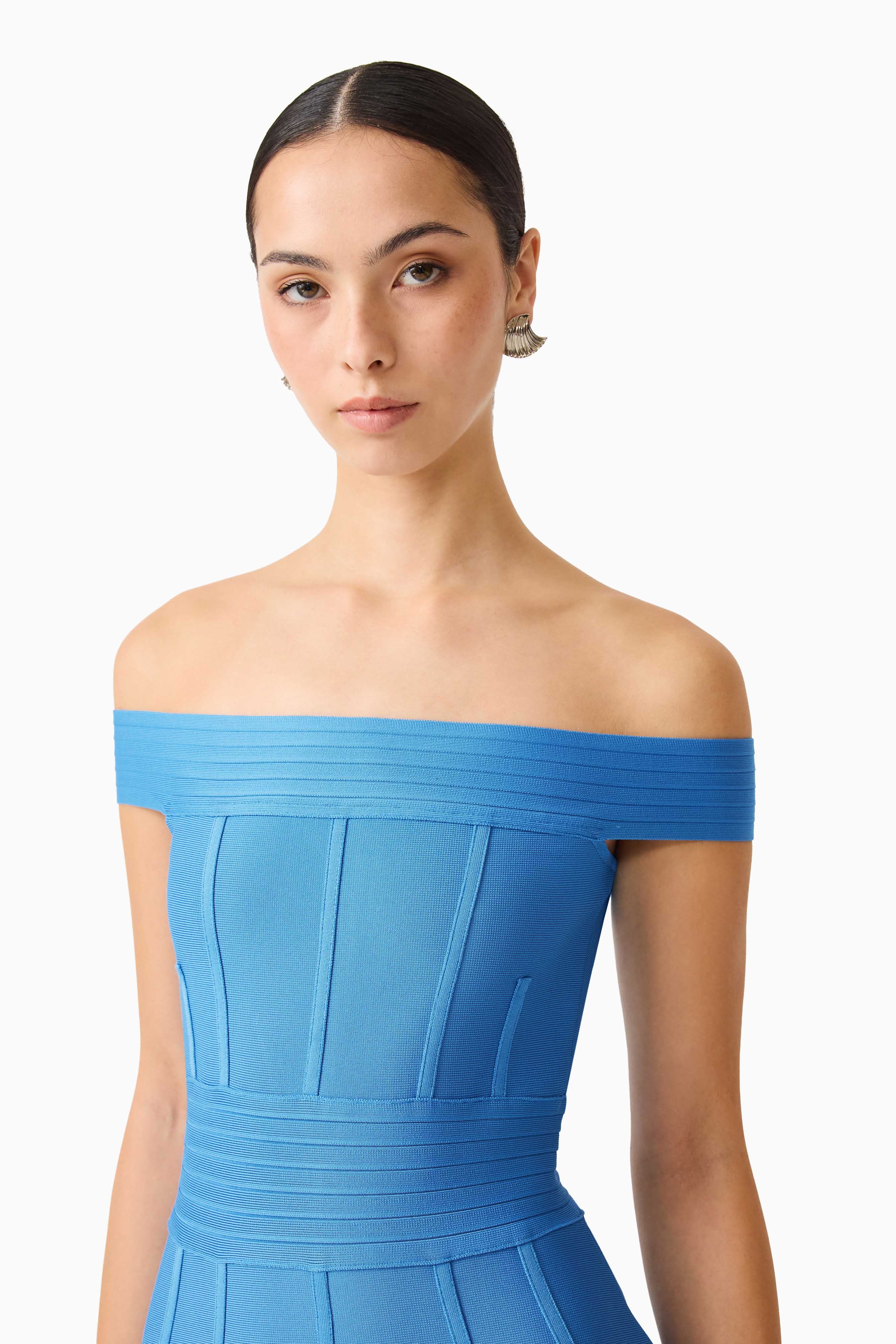Elena Strapless Gown in Blue