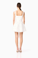 Elara Beaded Mini Dress in White
