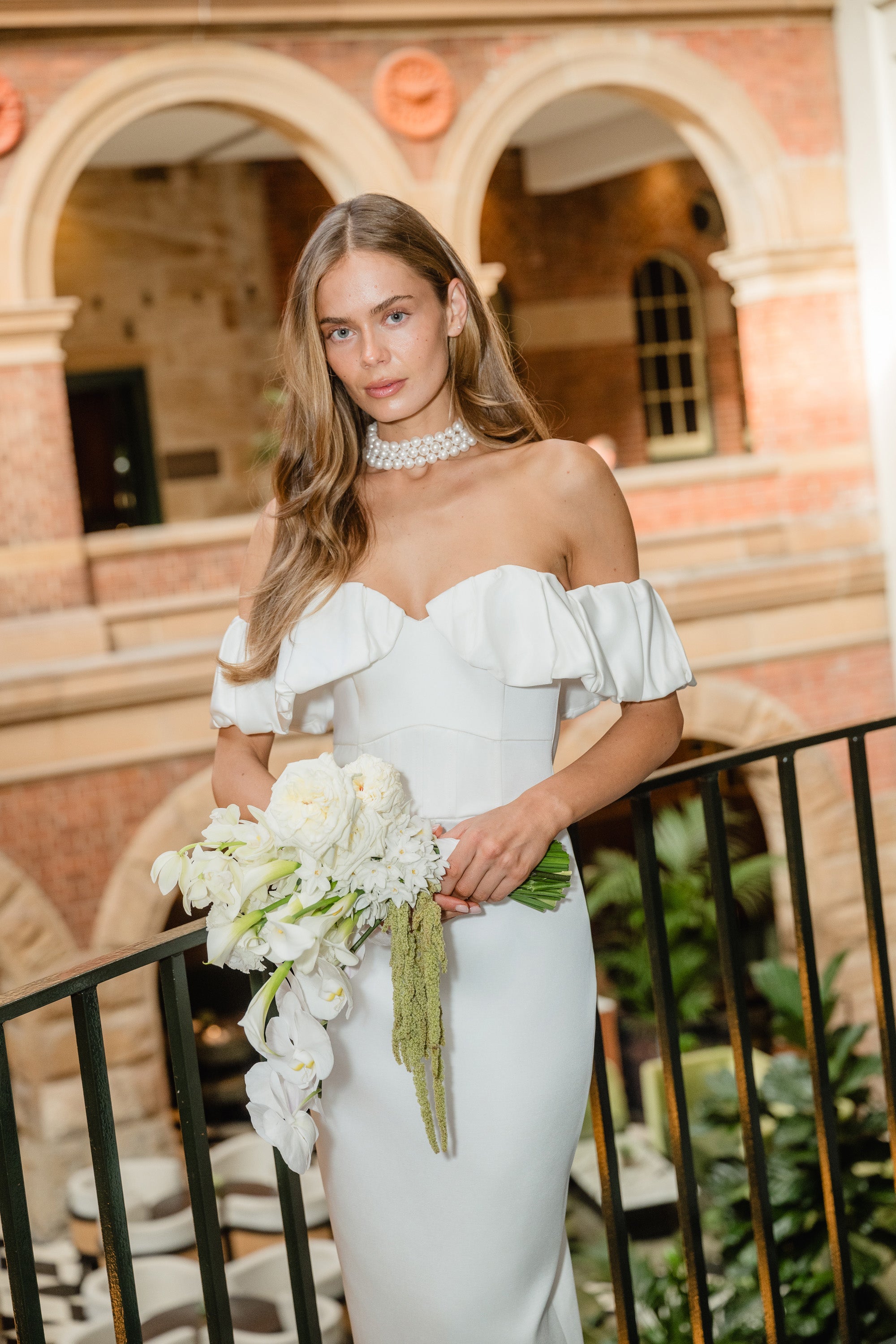 Espera Off Shoulder Midi Dress in White
