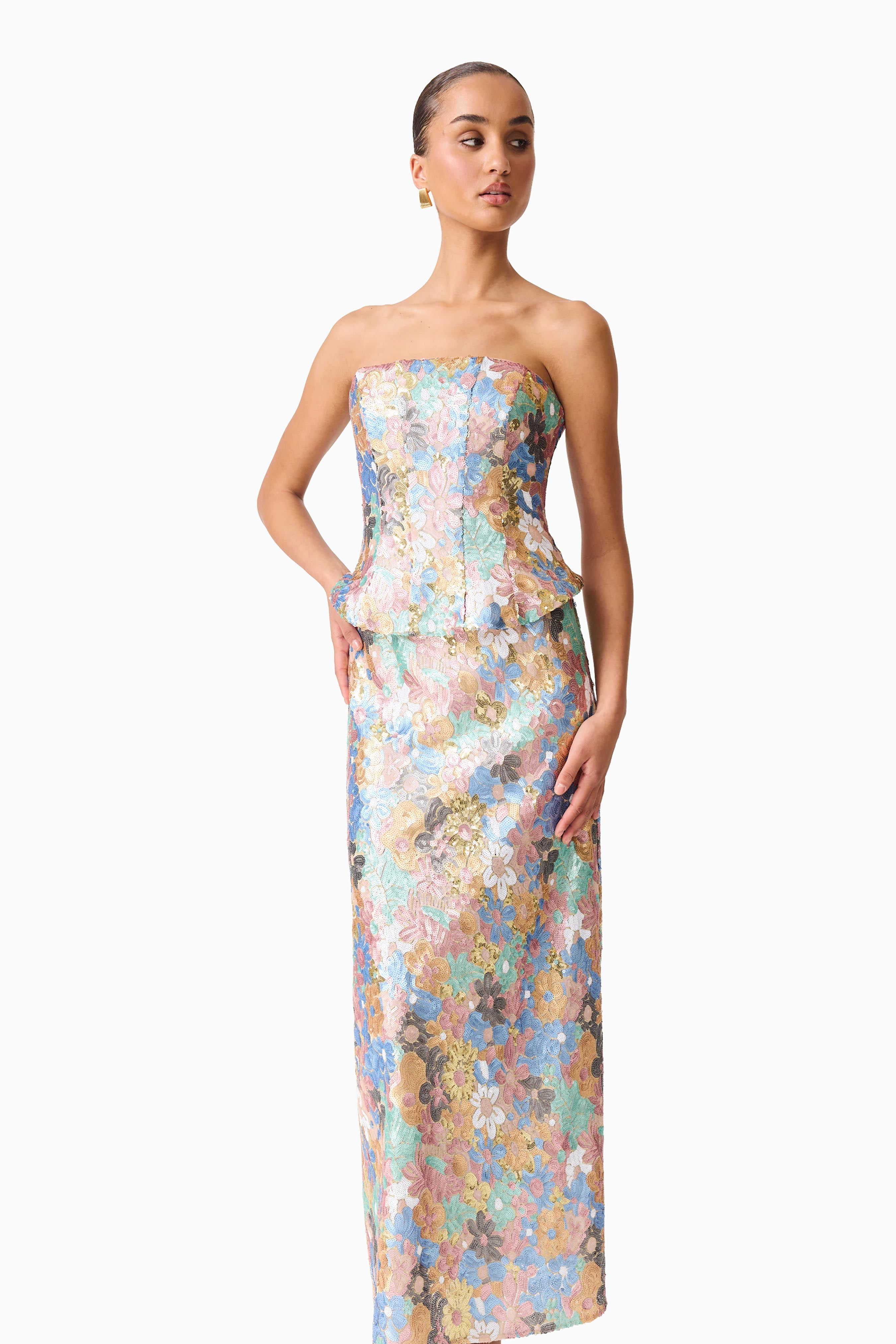 Athea Sequin Gown in Floral