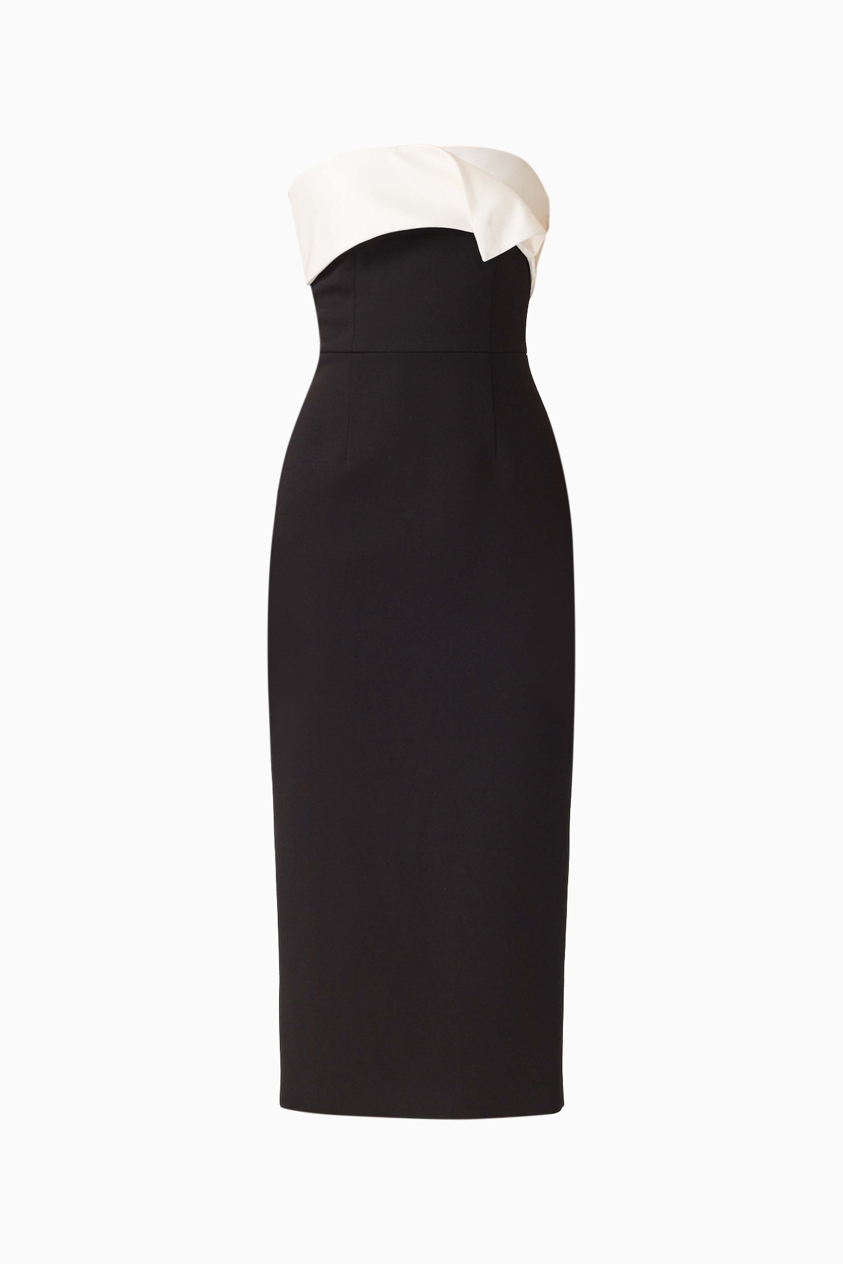 Elysia Column Midi Dress in Black