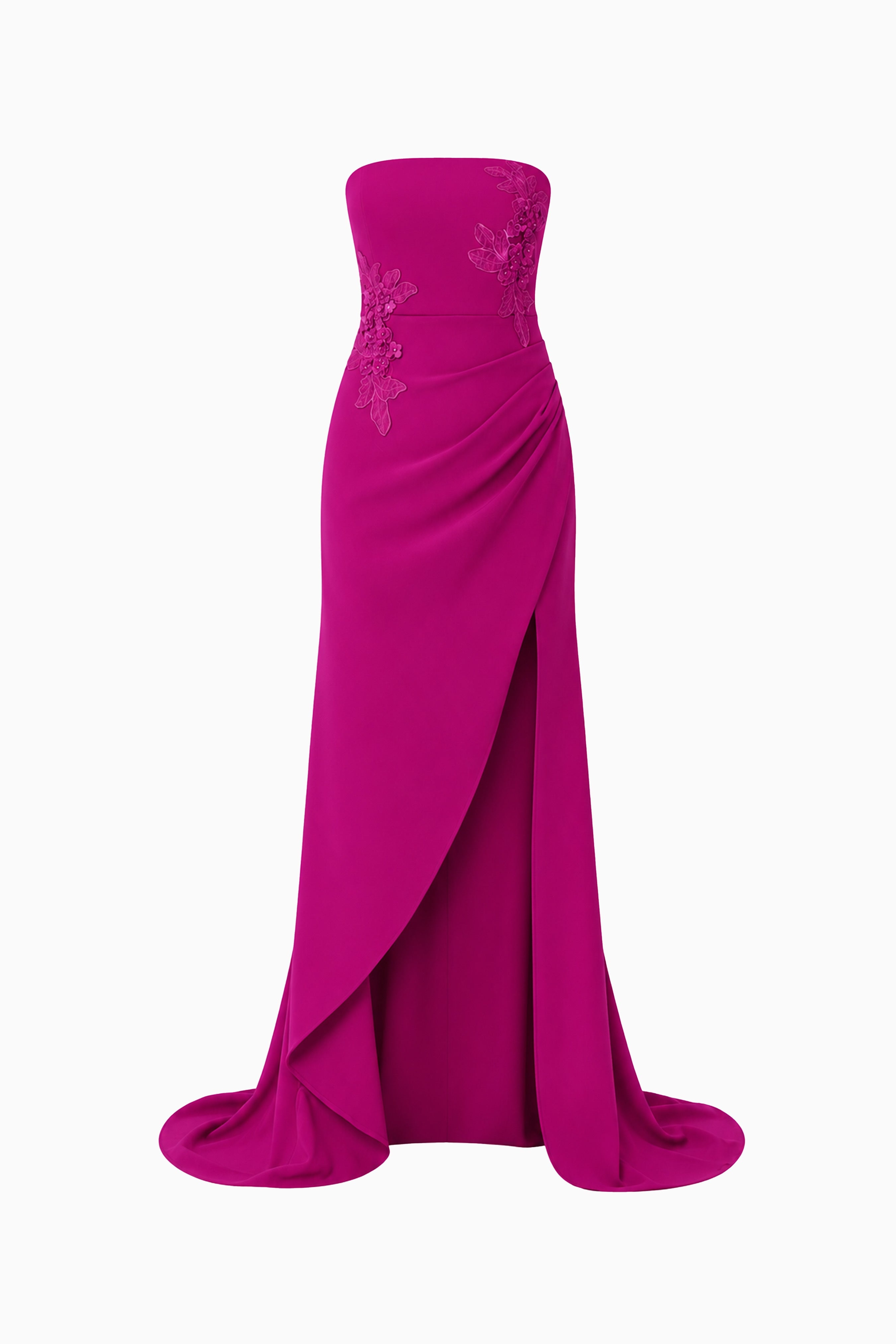 Dahlira Asymmetrical Gown in Orchid Pink