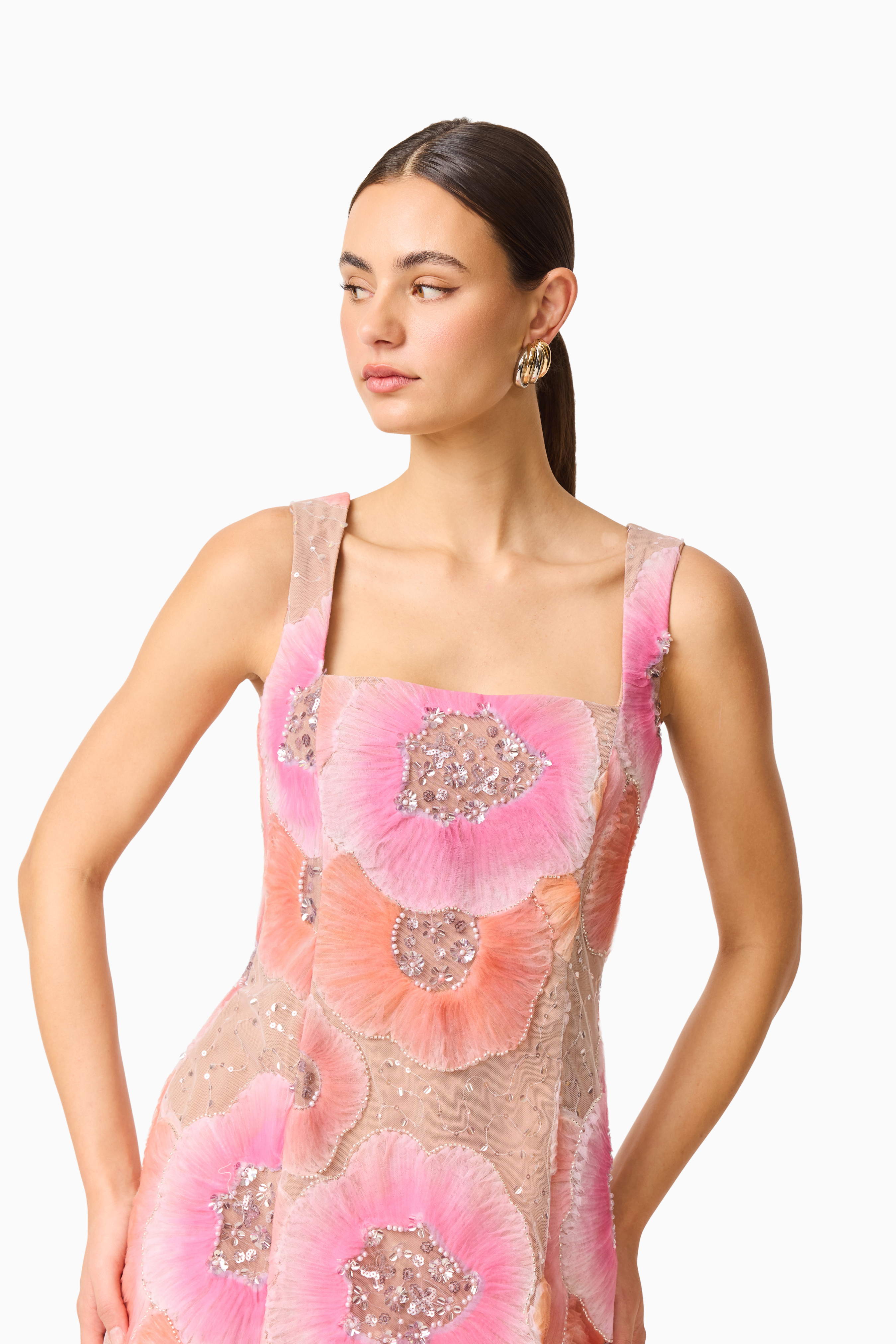 Brittany Floral Mini Dress in Pink
