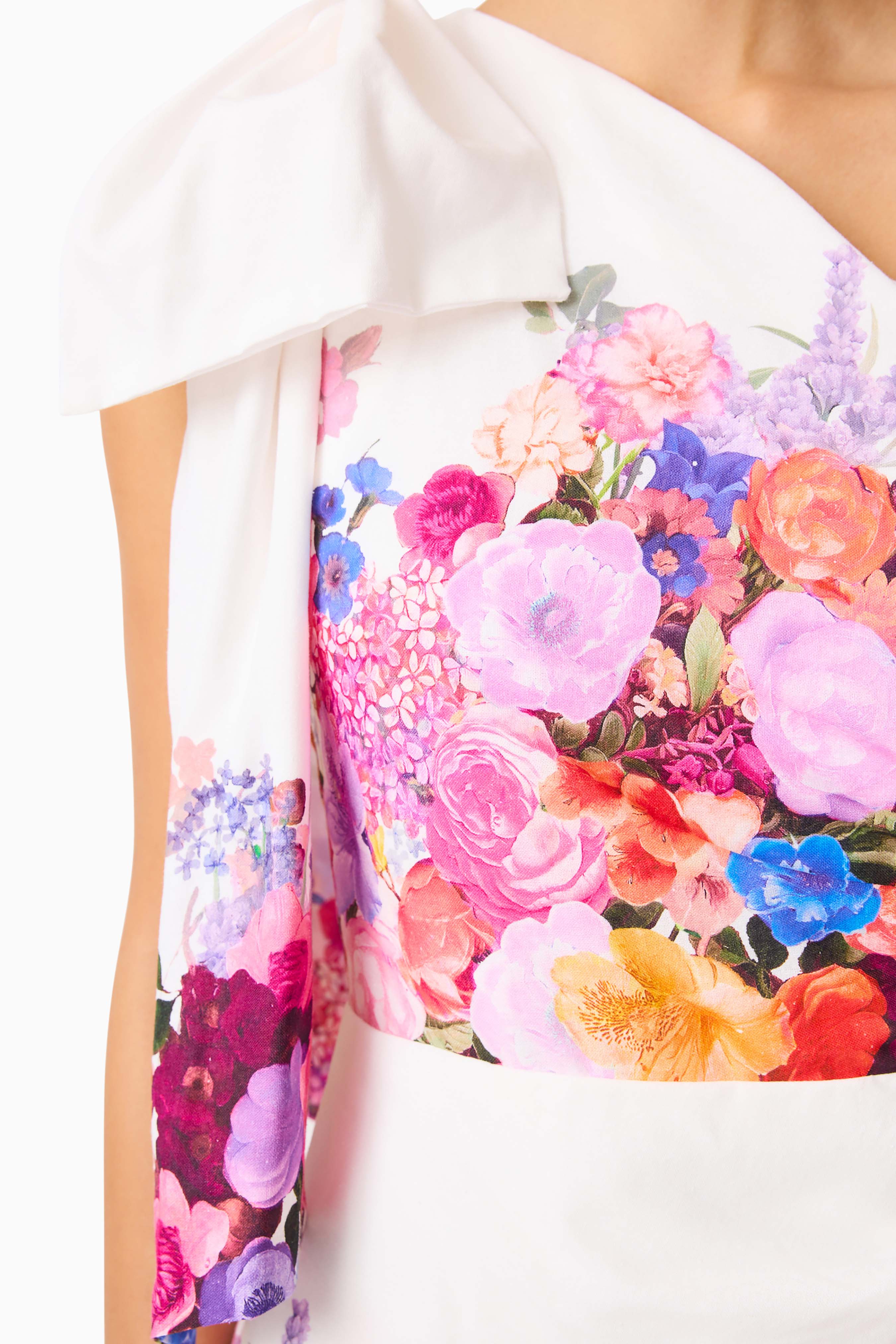 Alice One Shoulder Mini Dress in Ombre Floral