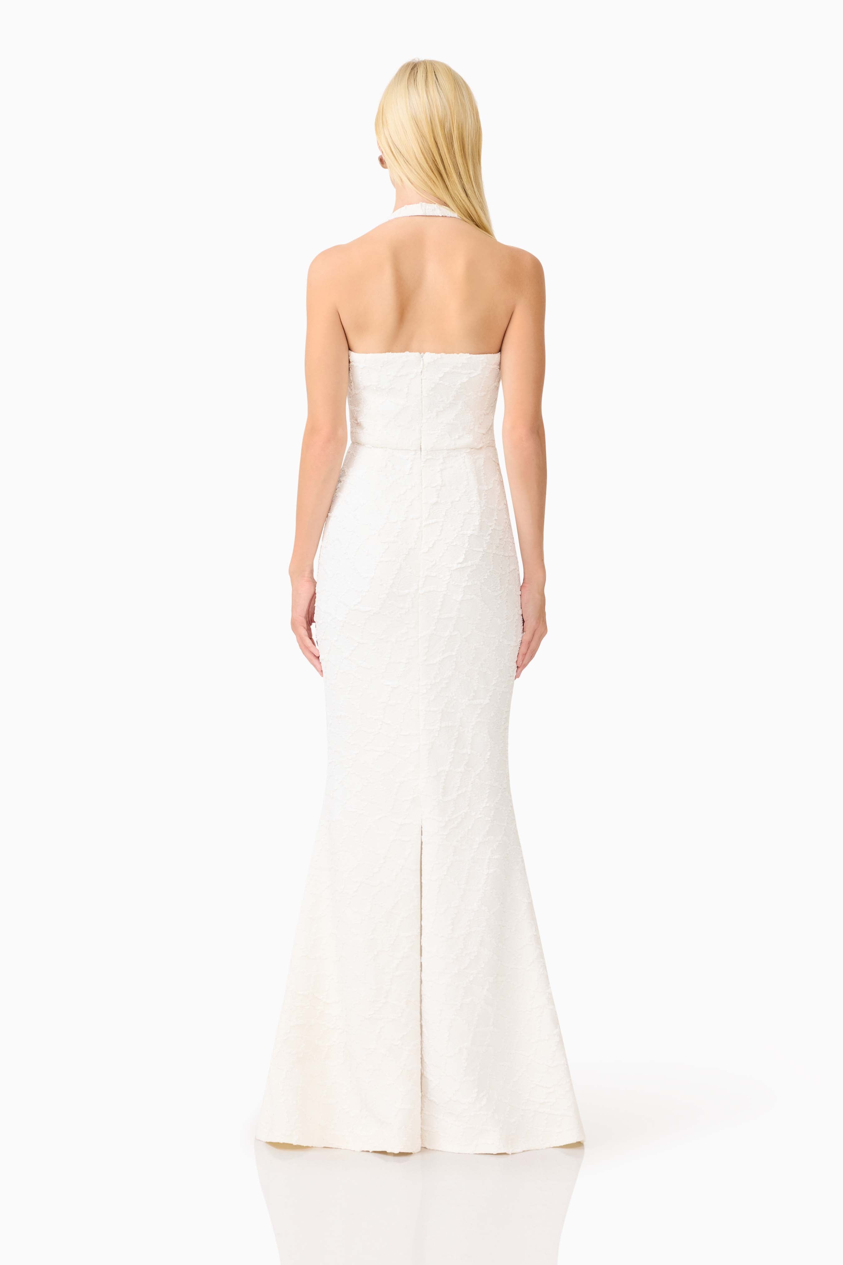 Alexandra Halter Gown Dress in White