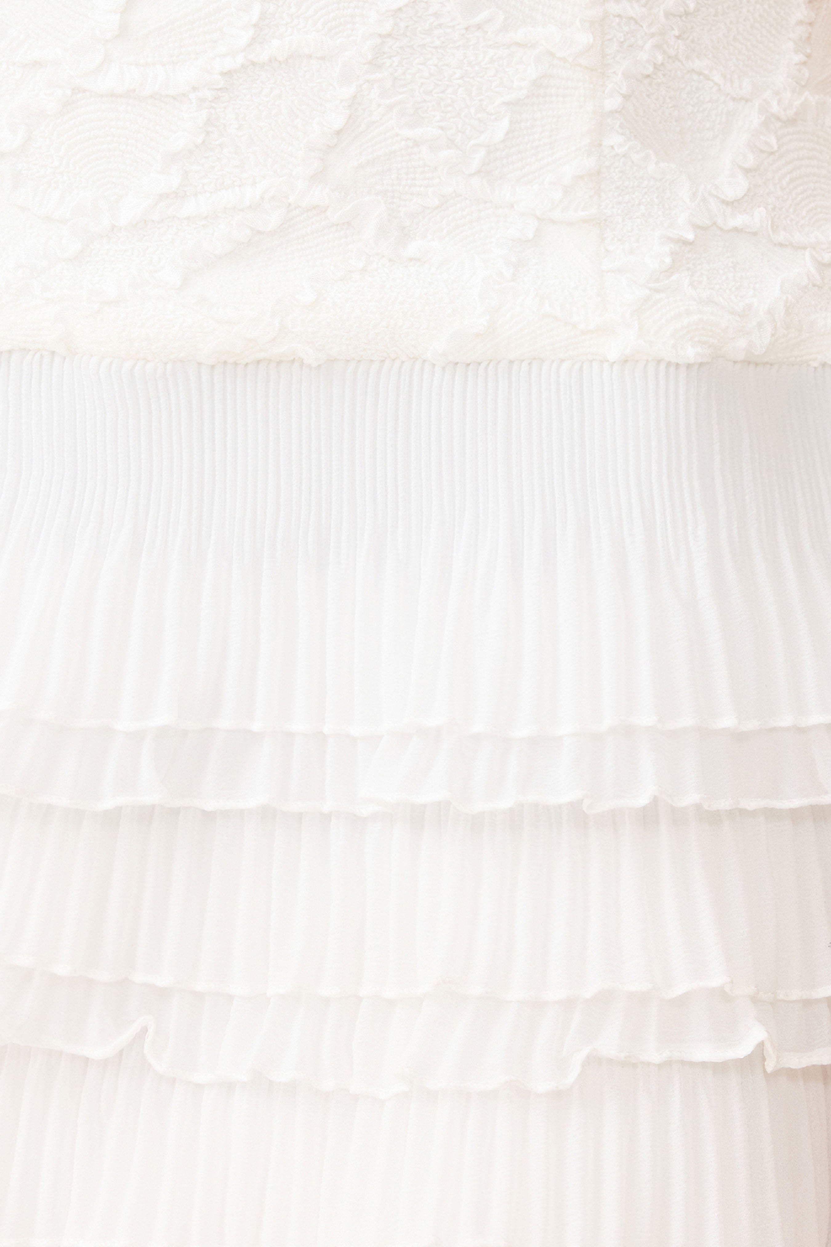 Alexandra Tiered Mini Dress in White