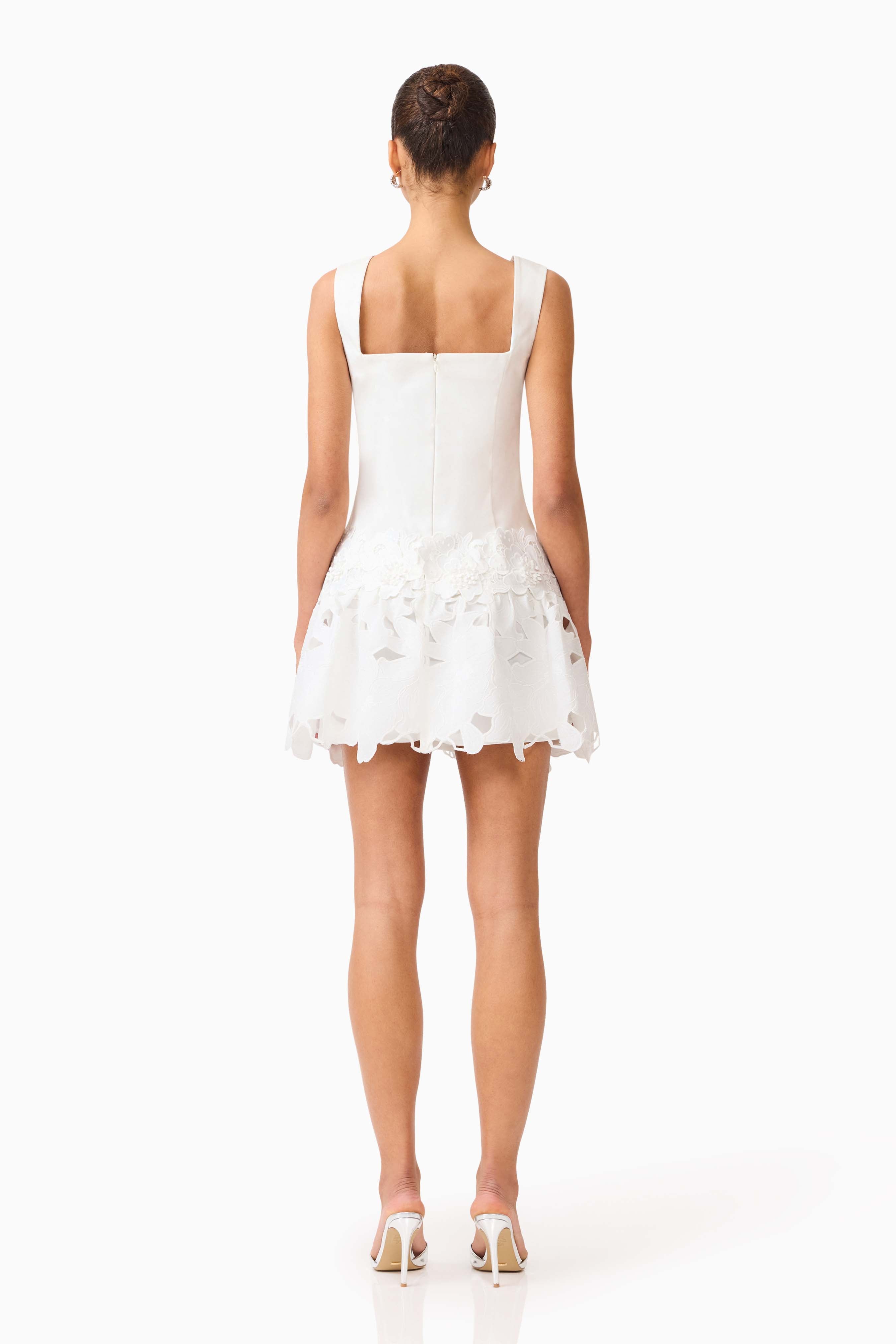 Elizabeth A-Line Mini Dress in White