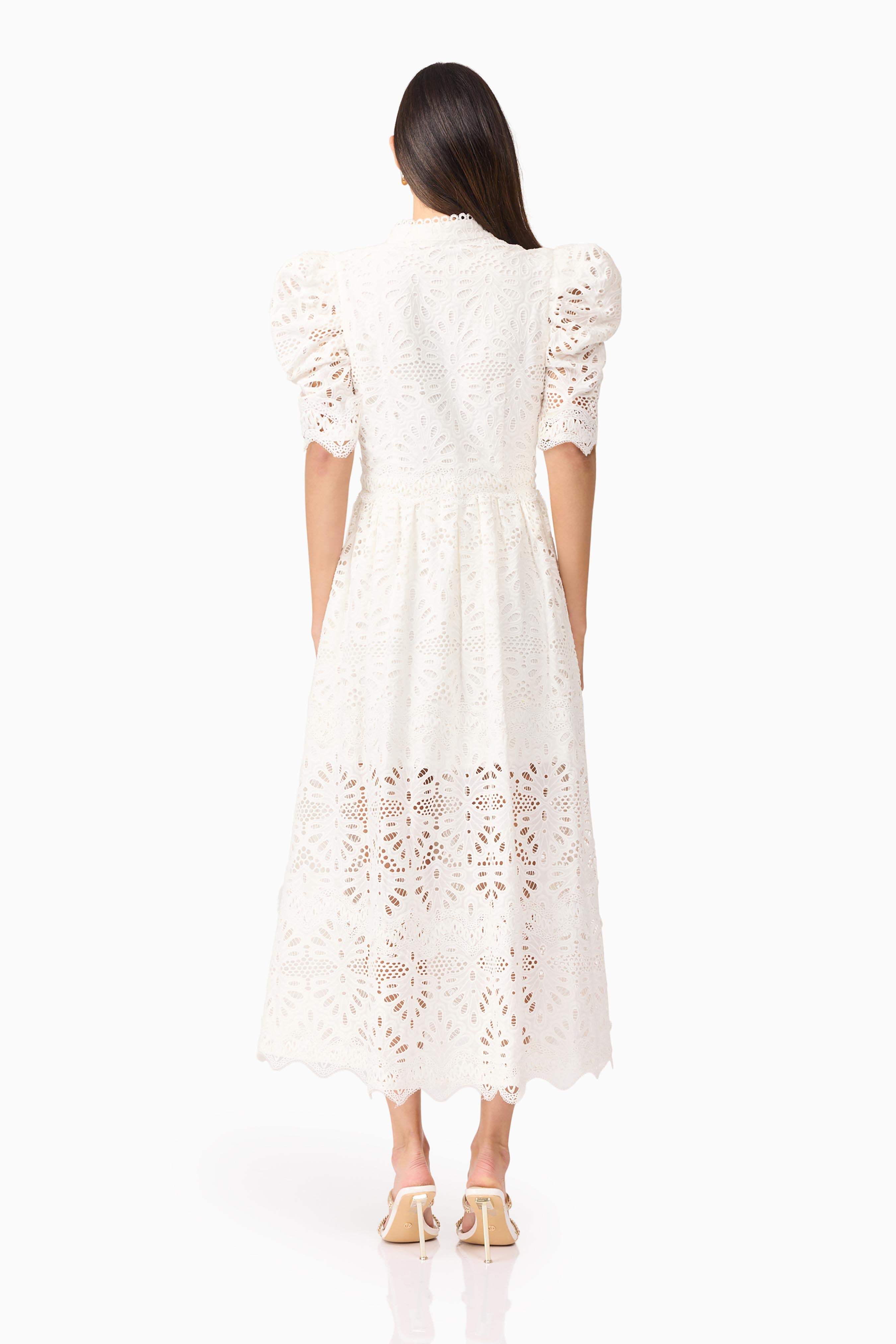 Carli Midi Shirt Dress in White