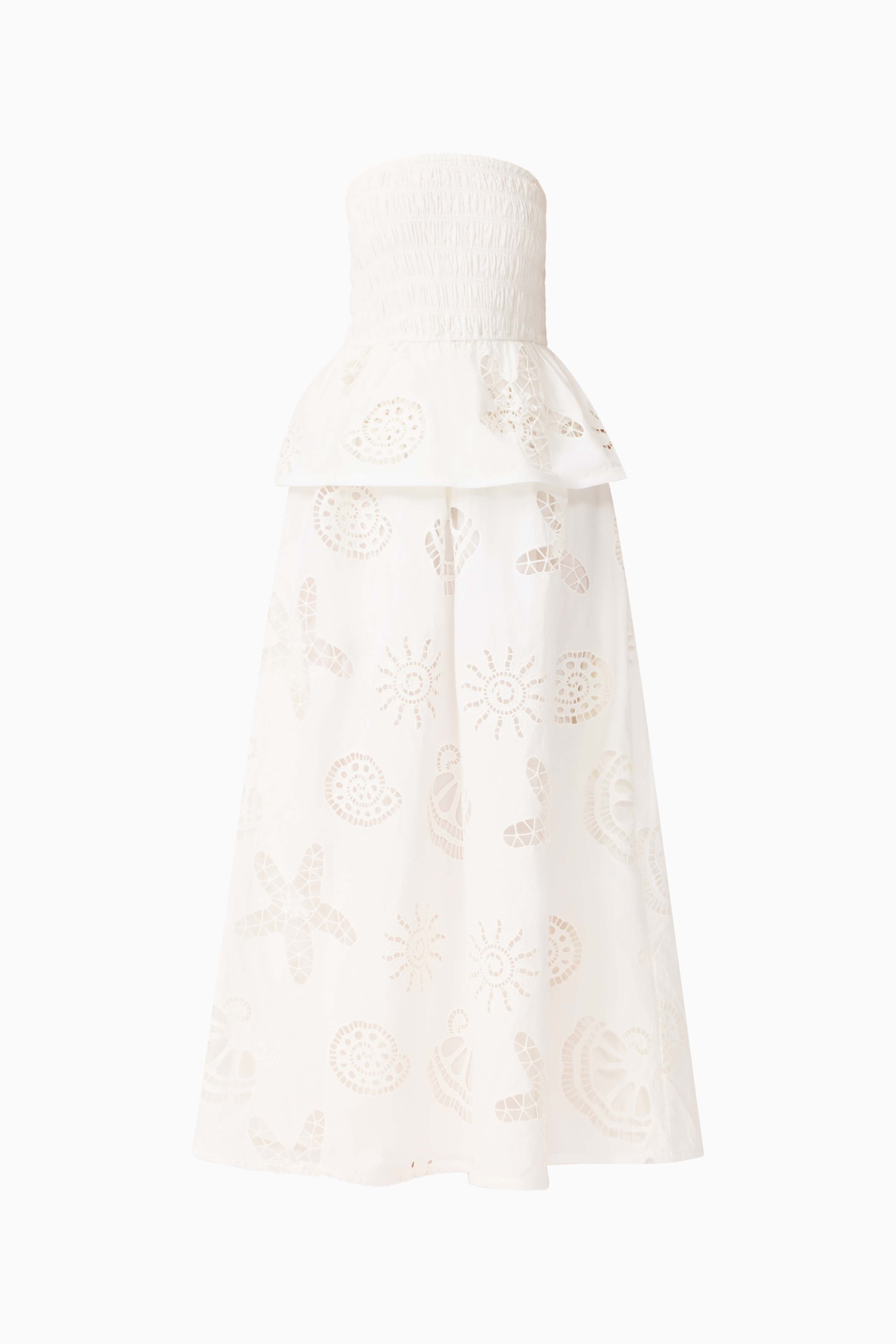Celine Strapless Maxi Dress in White