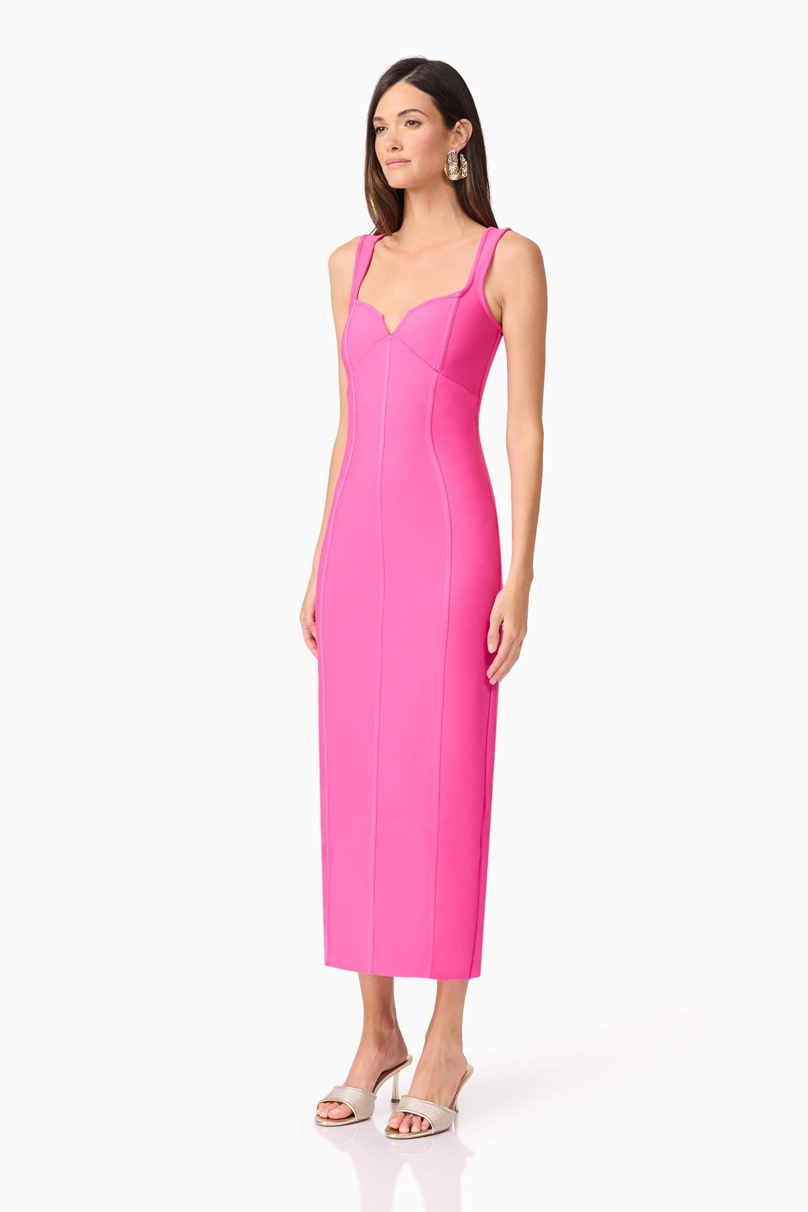 Celina Column Maxi Dress in Pink