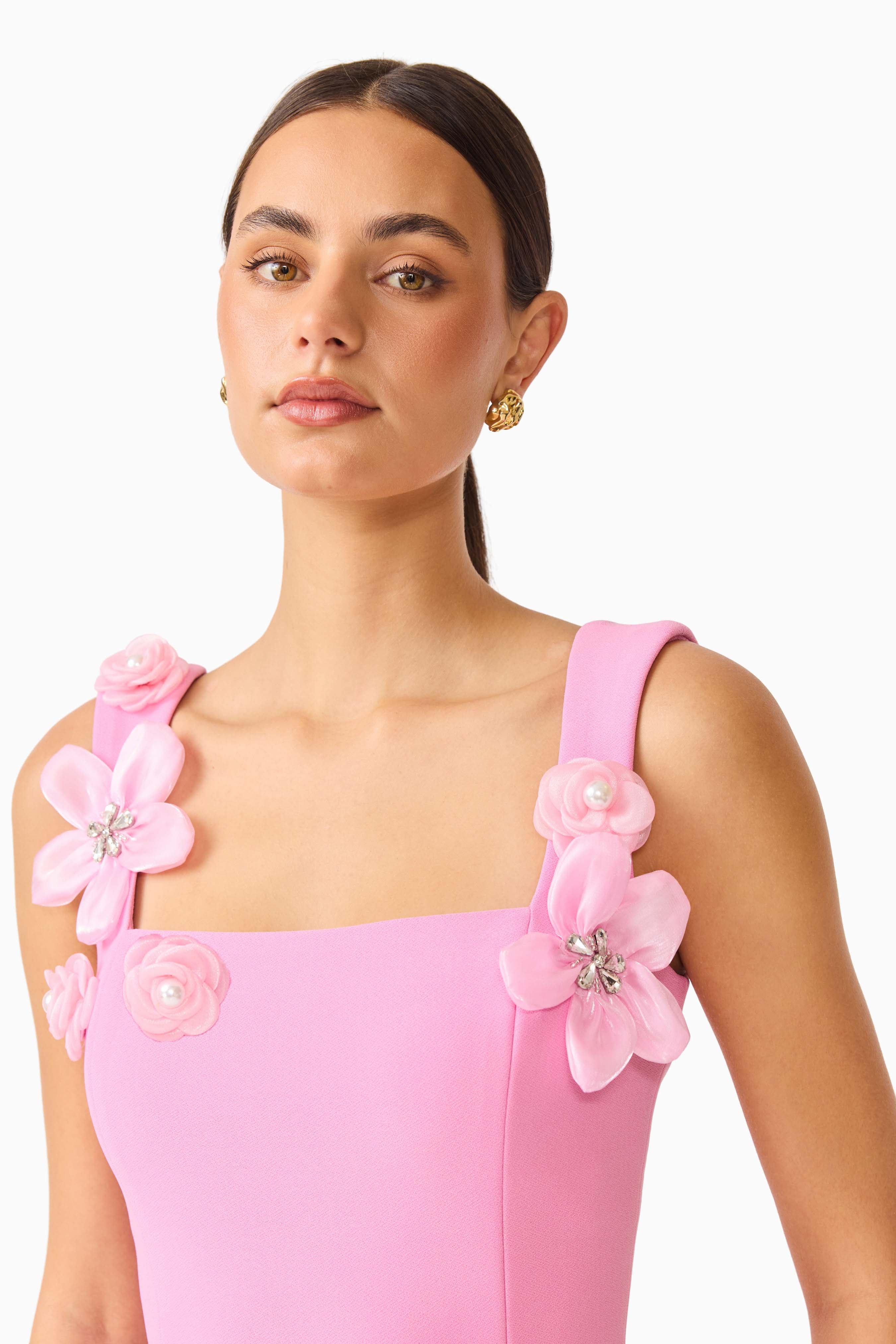 Chantelle Floral Mini Dress in Pink